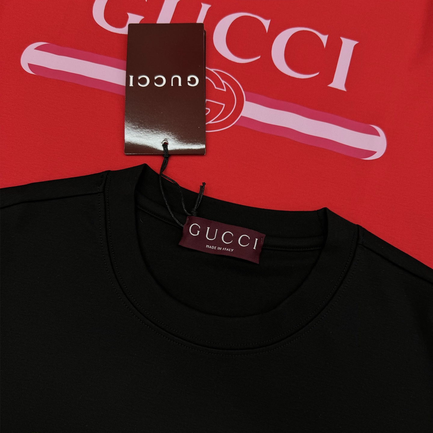 GUCC*古-齐25s新品莫代尔长袖T恤.非常趣味的即视感！！！胸前经典多彩徽标费时费工，撞色烫画工艺.