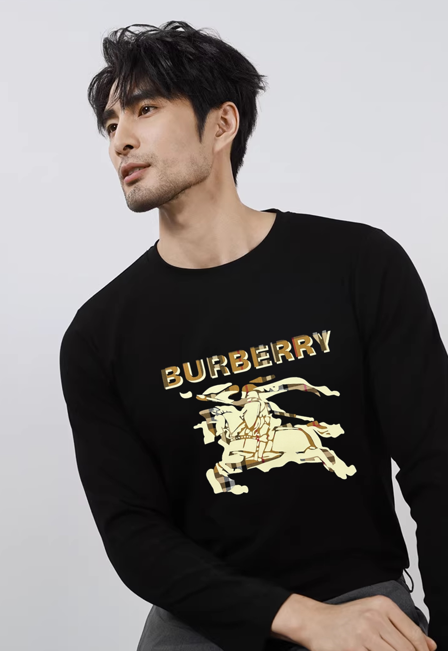 BBR*巴宝莉25s新款战马长袖莫代尔T恤.焕新升级百搭基础款，贸易公司出品！！甄选优质有机300g莫代