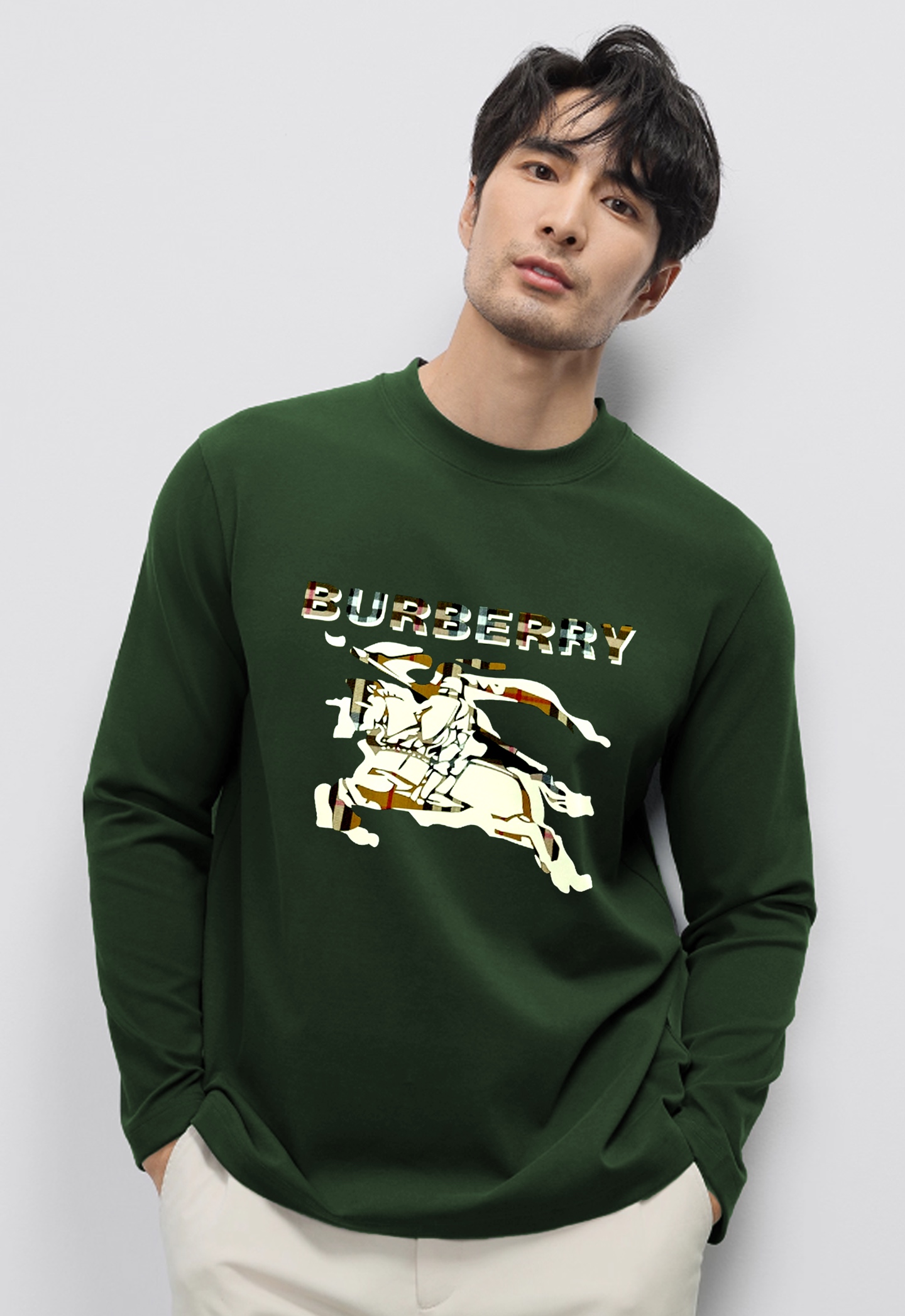 BBR*巴宝莉25s新款战马长袖莫代尔T恤.焕新升级百搭基础款，贸易公司出品！！甄选优质有机300g莫代