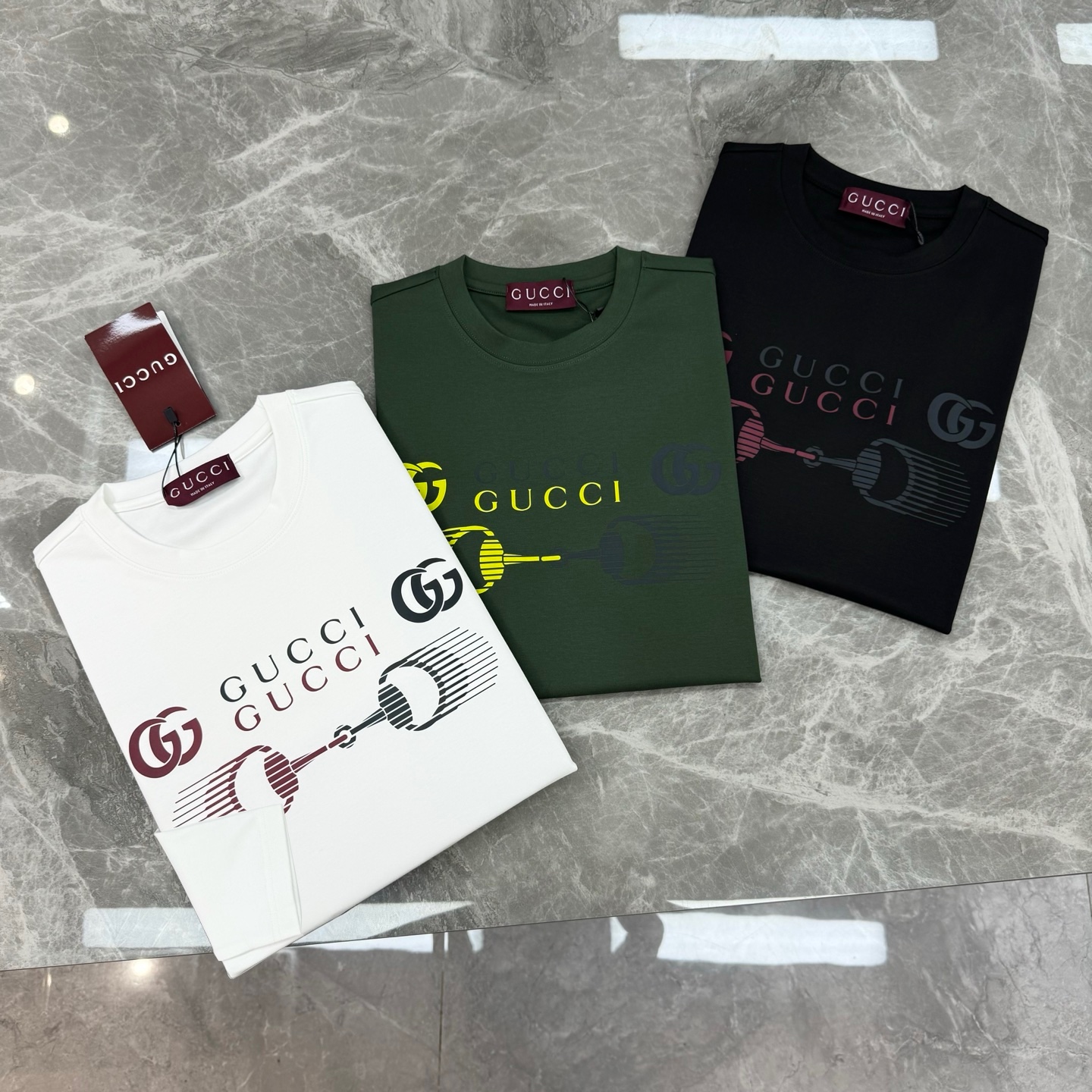 GUCC*古-齐25s新品莫代尔长袖T恤.非常趣味的即视感！！！胸前经典多彩徽标费时费工，双层烫画工艺.