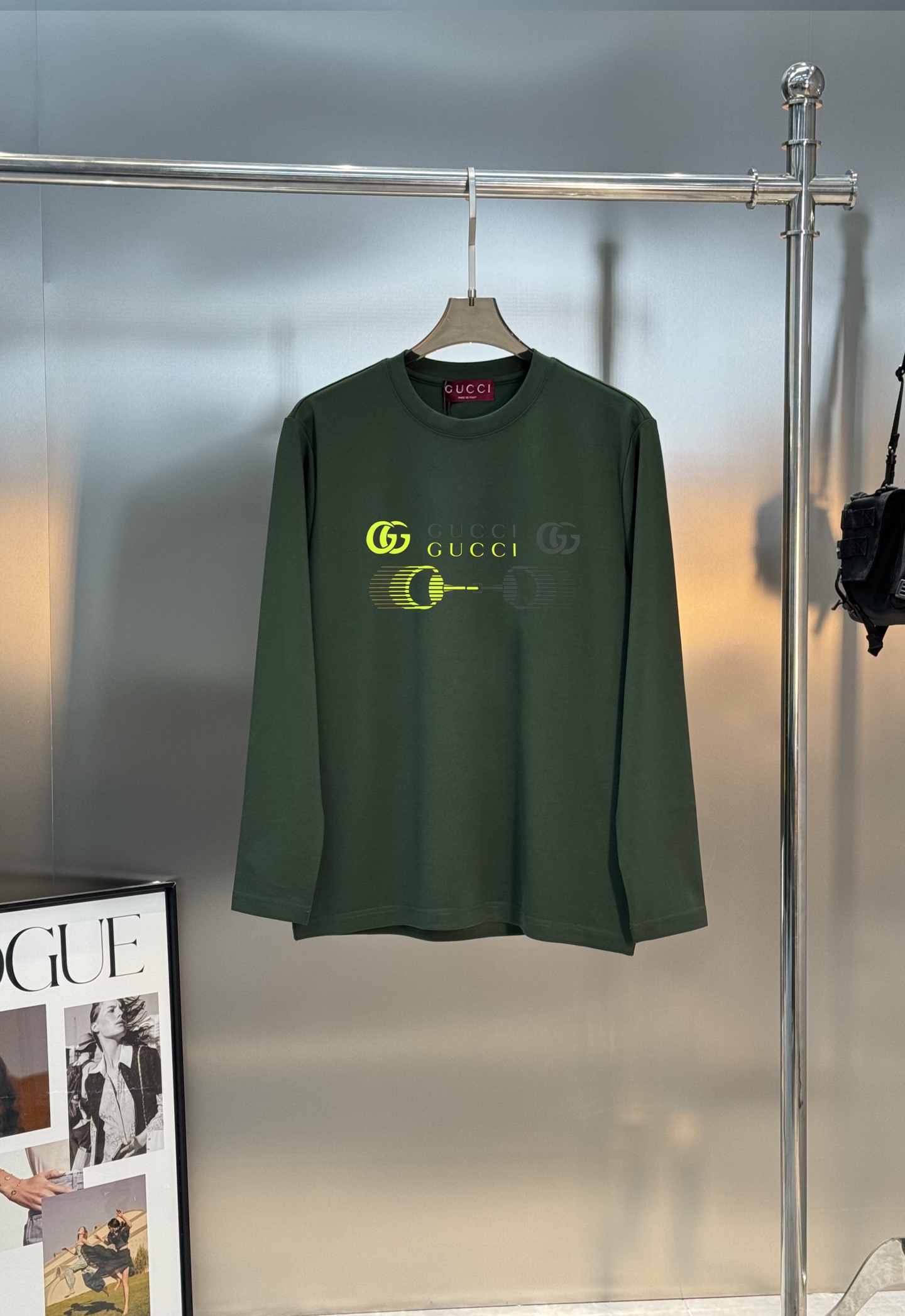 GUCC*古-齐25s新品莫代尔长袖T恤.非常趣味的即视感！！！胸前经典多彩徽标费时费工，双层烫画工艺.