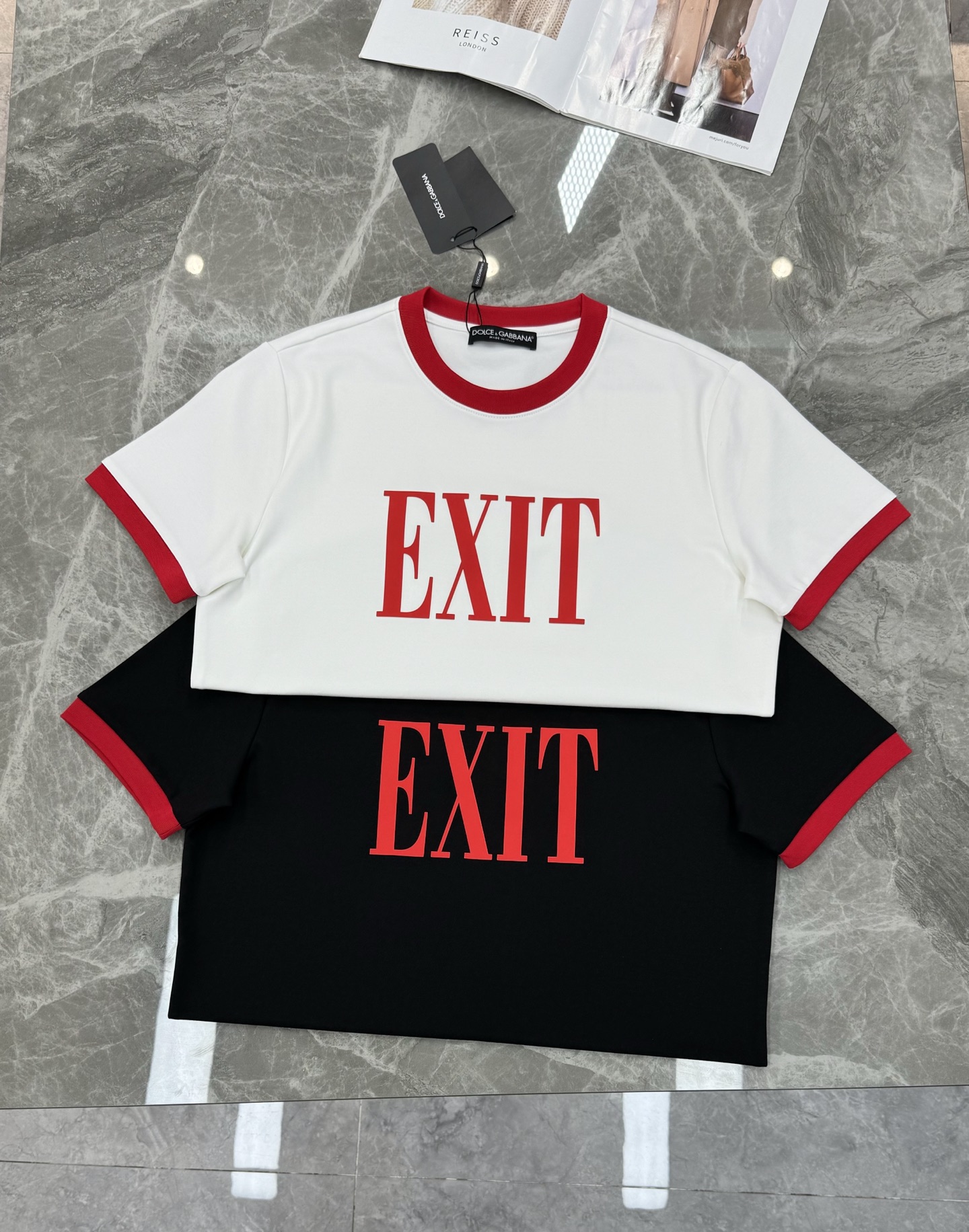 Dolce & Gabbana EXIT印花T恤🆕新款莫代尔面料.高克重手感一流.暖糯舒适❤️胸前“EX