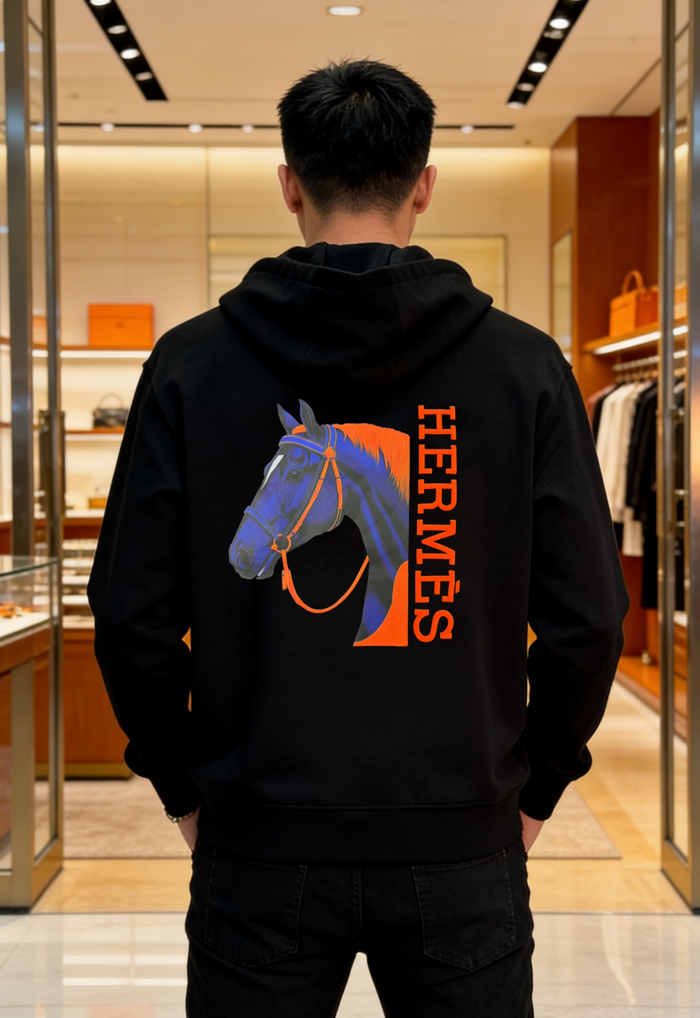HERMES爱马仕新品连帽卫衣.运动休闲随意搭配.采用新款棉莫面料，亲肤舒适.抗皱不粘灰抗静电，面料柔软