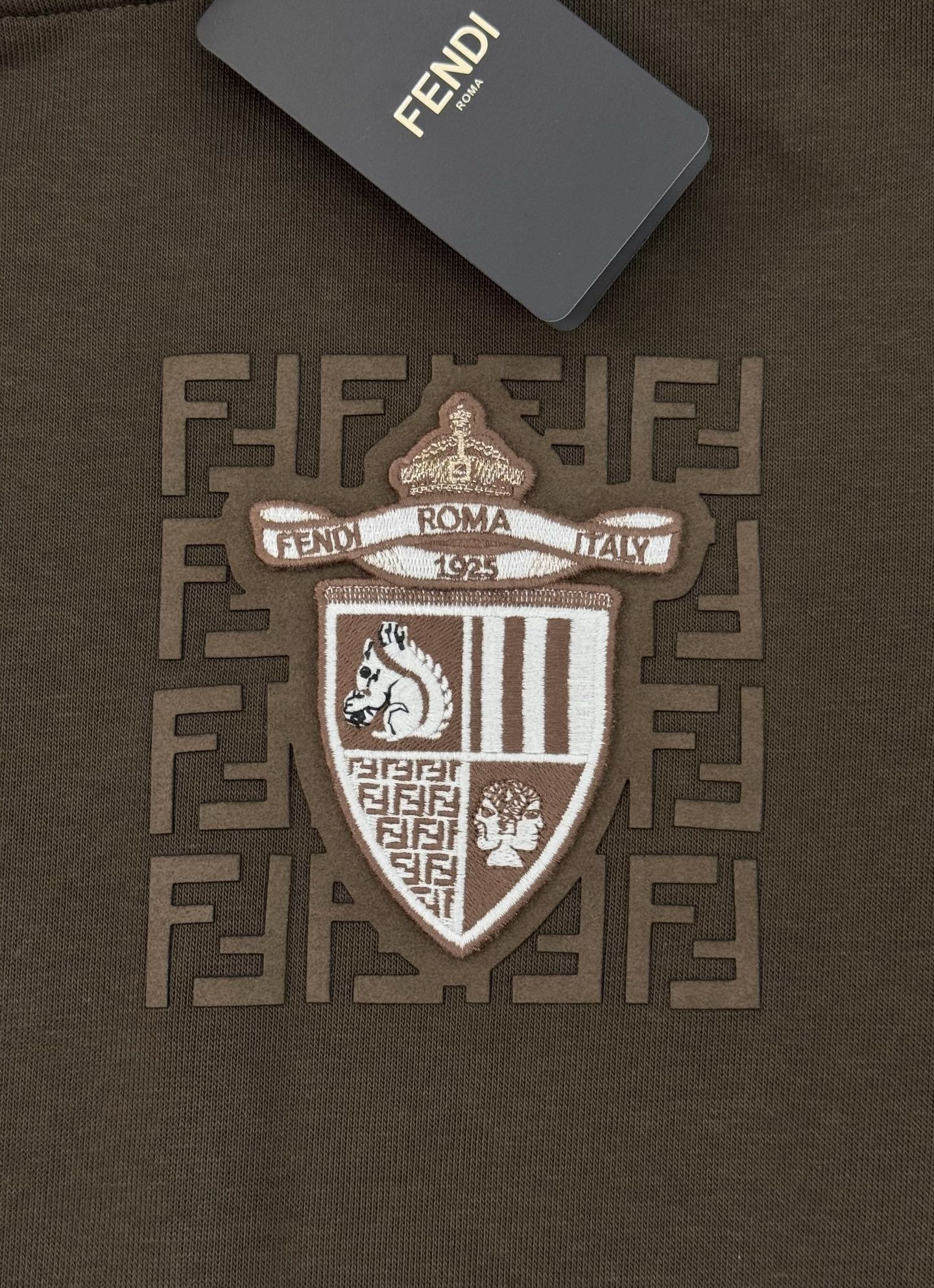 Fendi芬迪迪25S秋冬新款连帽卫衣.男女同款～胸口最新立体烫画大牌刺绣经典FF设计.同色系高级好看.