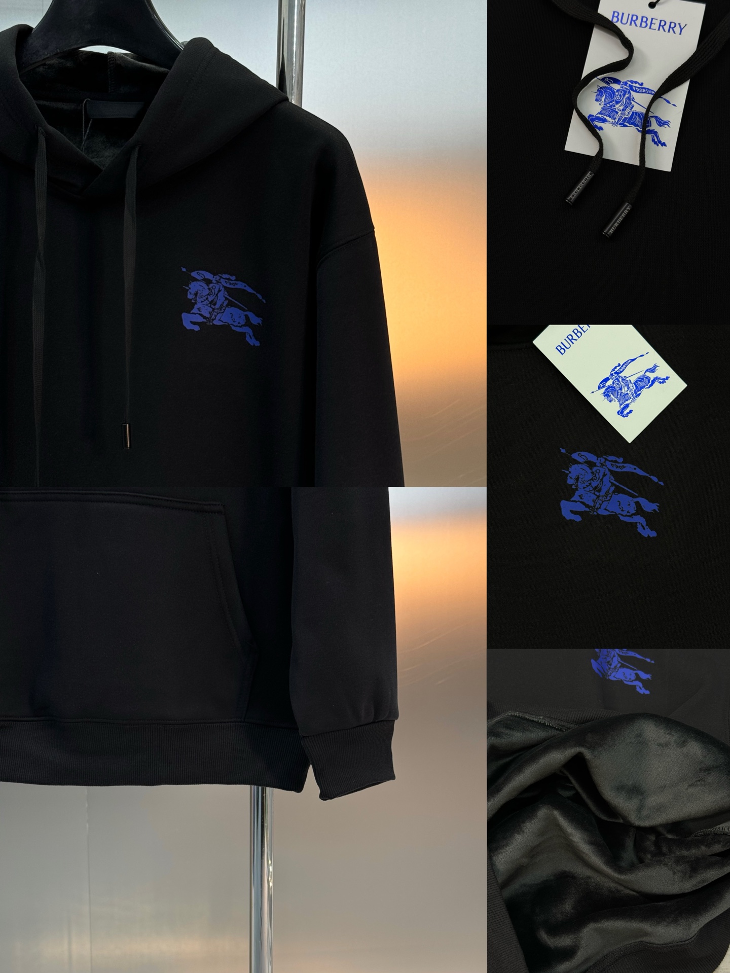Burberry巴宝莉经典战马徽标连帽卫衣套装.加绒款推荐❤️男女同款！衣身搭配经典蓝马骑士战马logo