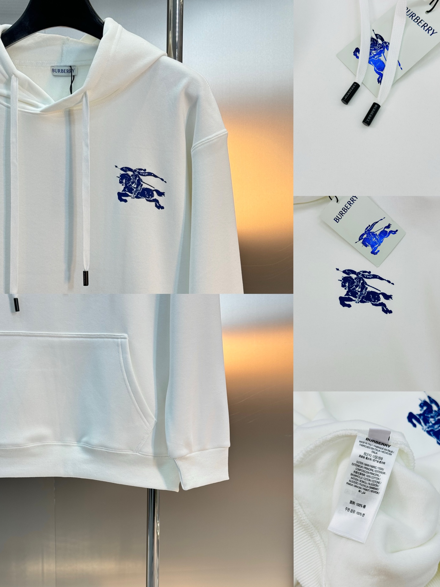 Burberry巴宝莉经典战马徽标连帽卫衣套装.加绒款推荐❤️男女同款！衣身搭配经典蓝马骑士战马logo