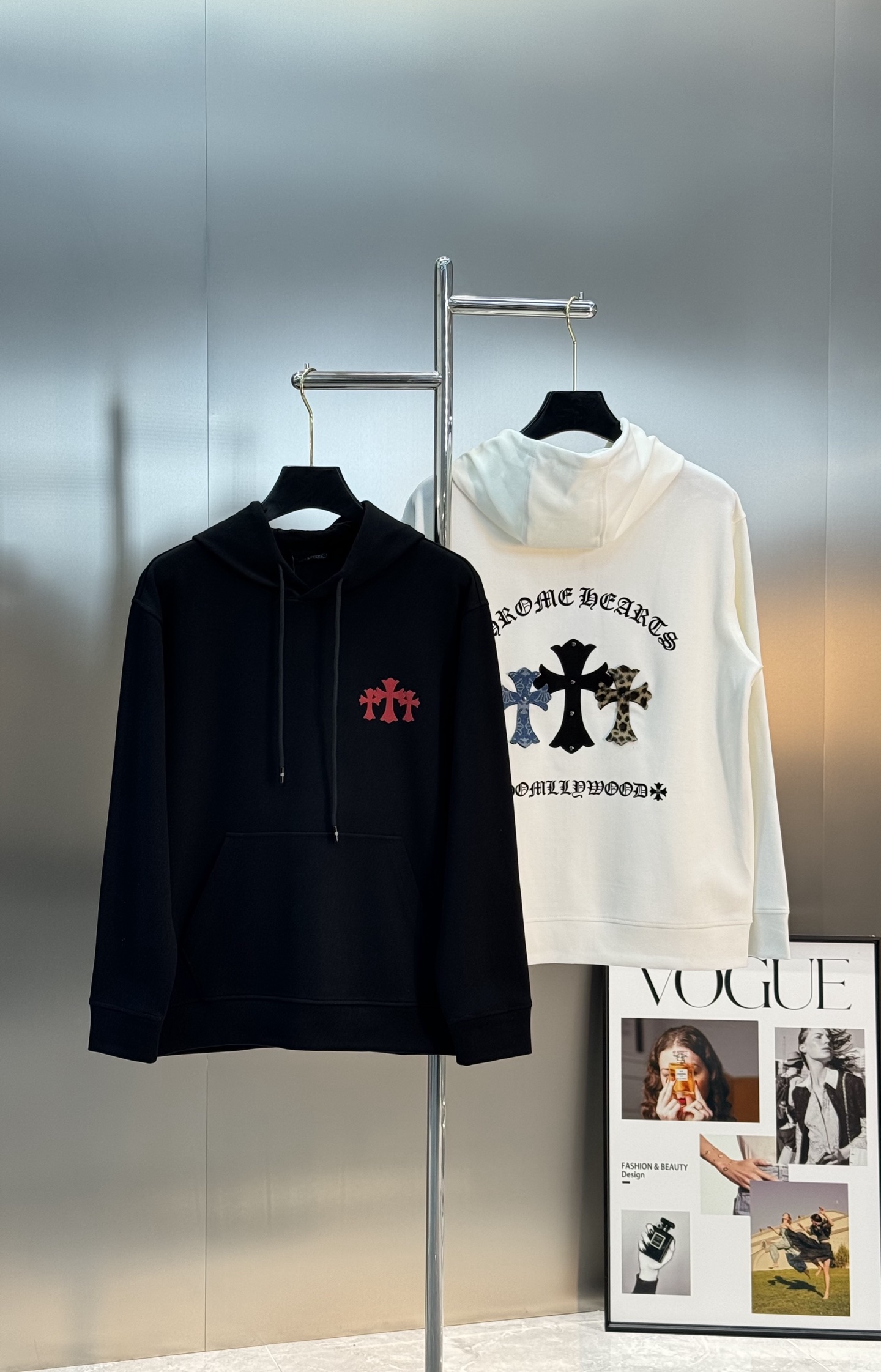 ChromeHearts*克罗心25s新款连帽卫衣.男女同款！经典十字造型颜值担当.张扬个性图形字母搭配