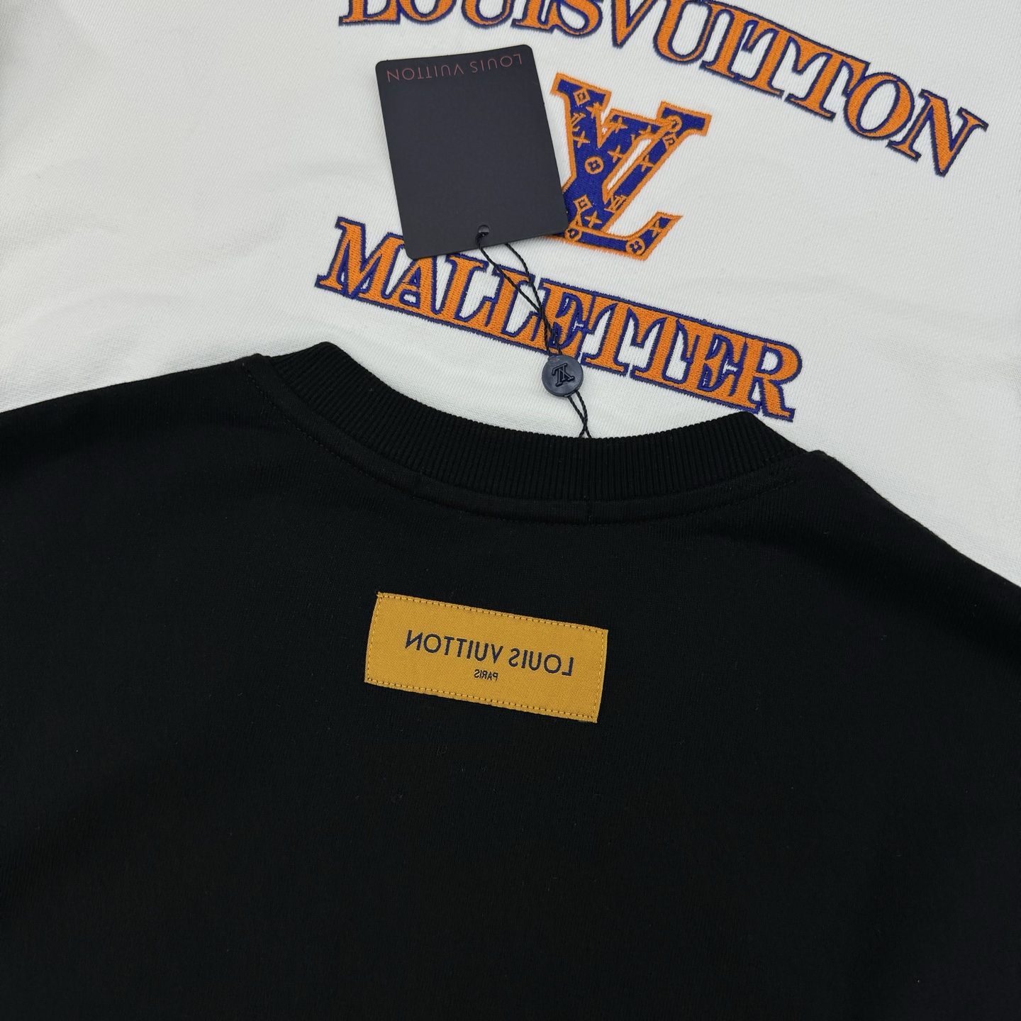 Louis Vuitton Malletier字母绣花卫衣.男女同款.经典橙色Logo，3D绣花工艺.简