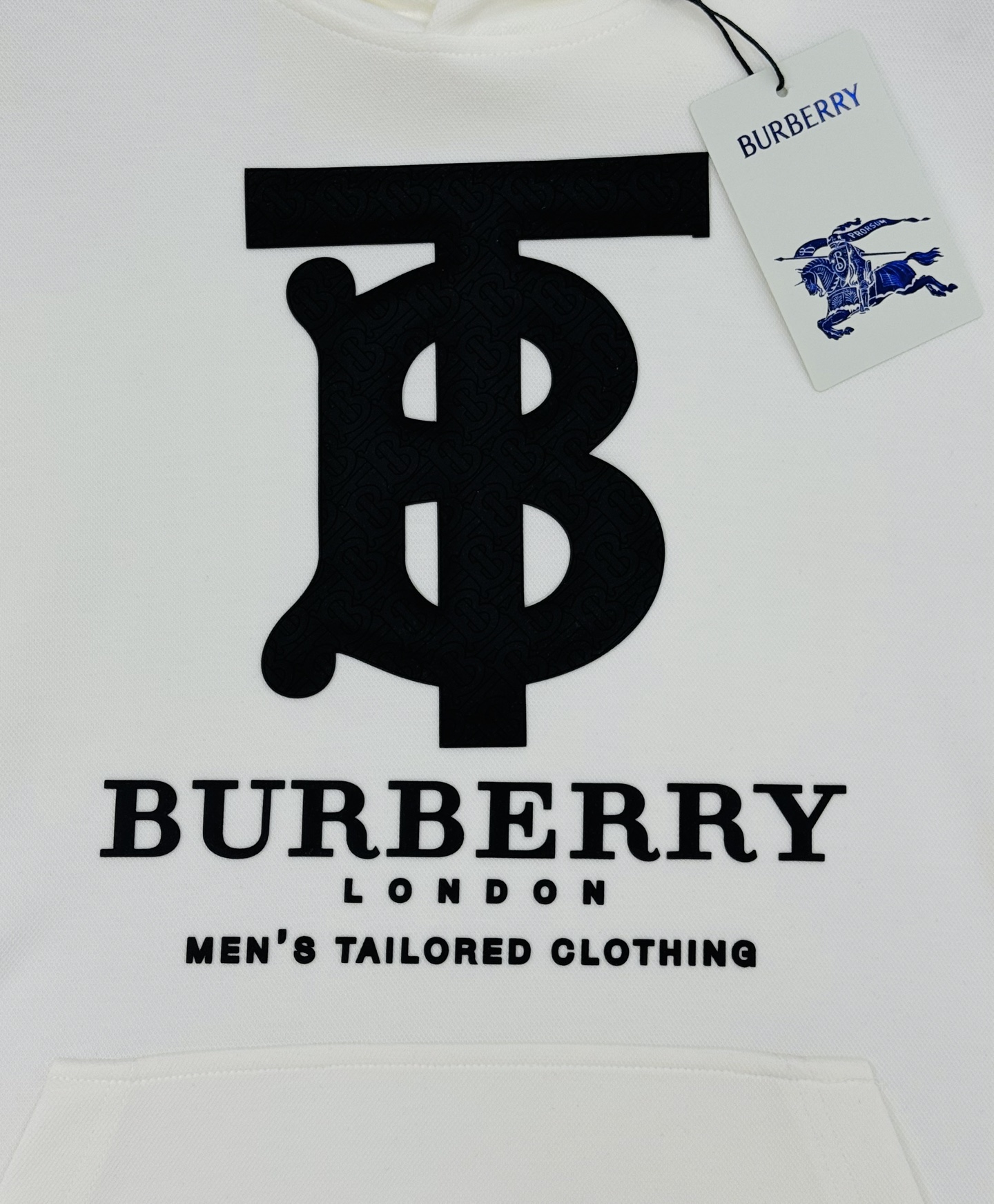 BBR*burberr*巴宝莉新款连帽卫衣.宽松版型男女同款！经典TB造型.搭配巴宝莉字母设计.立体烫画