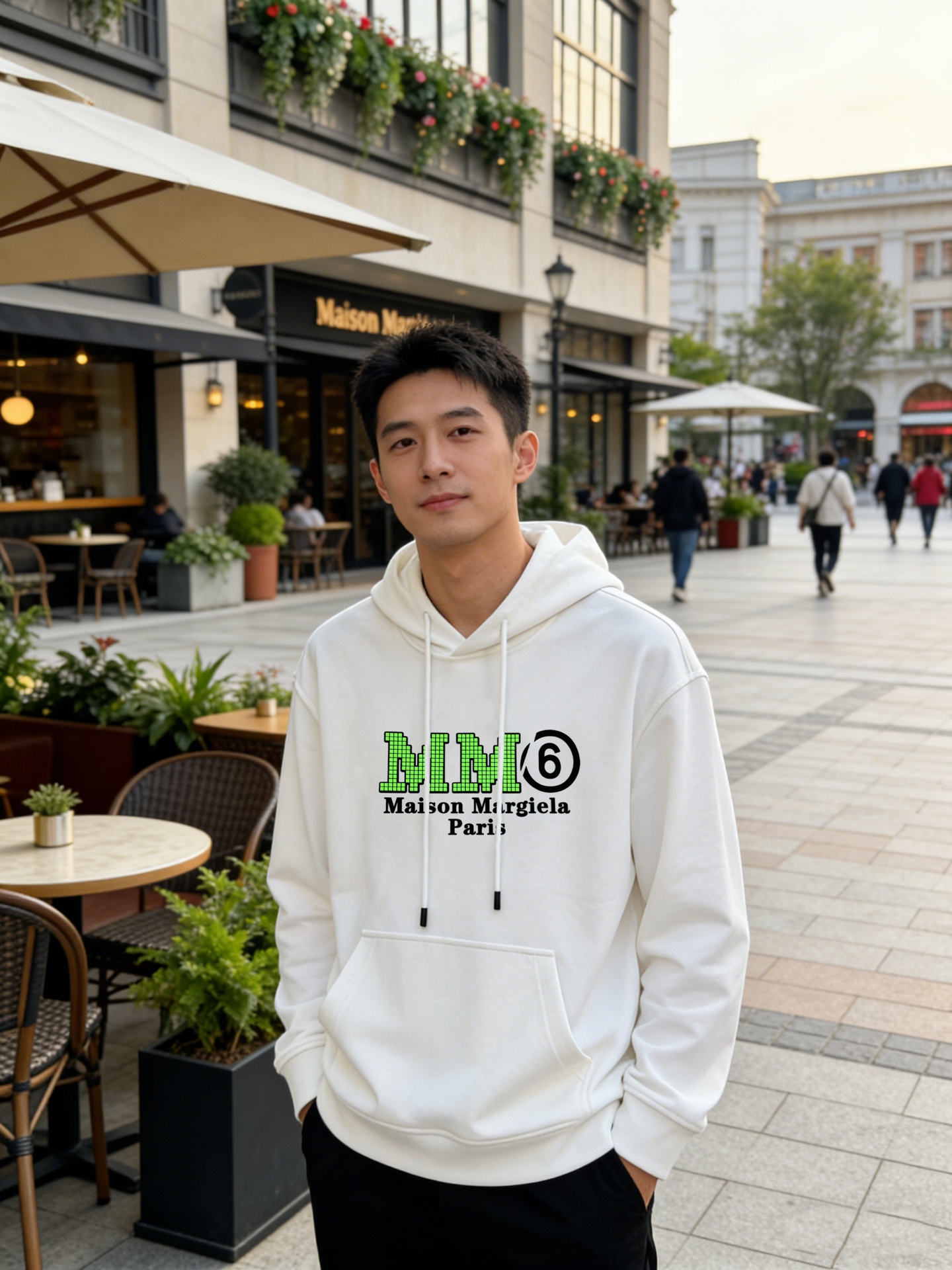 Maison Margiela新款连帽天丝卫衣.男女同款！马吉拉经典图形字母设计.特别之作！双层立体烫画