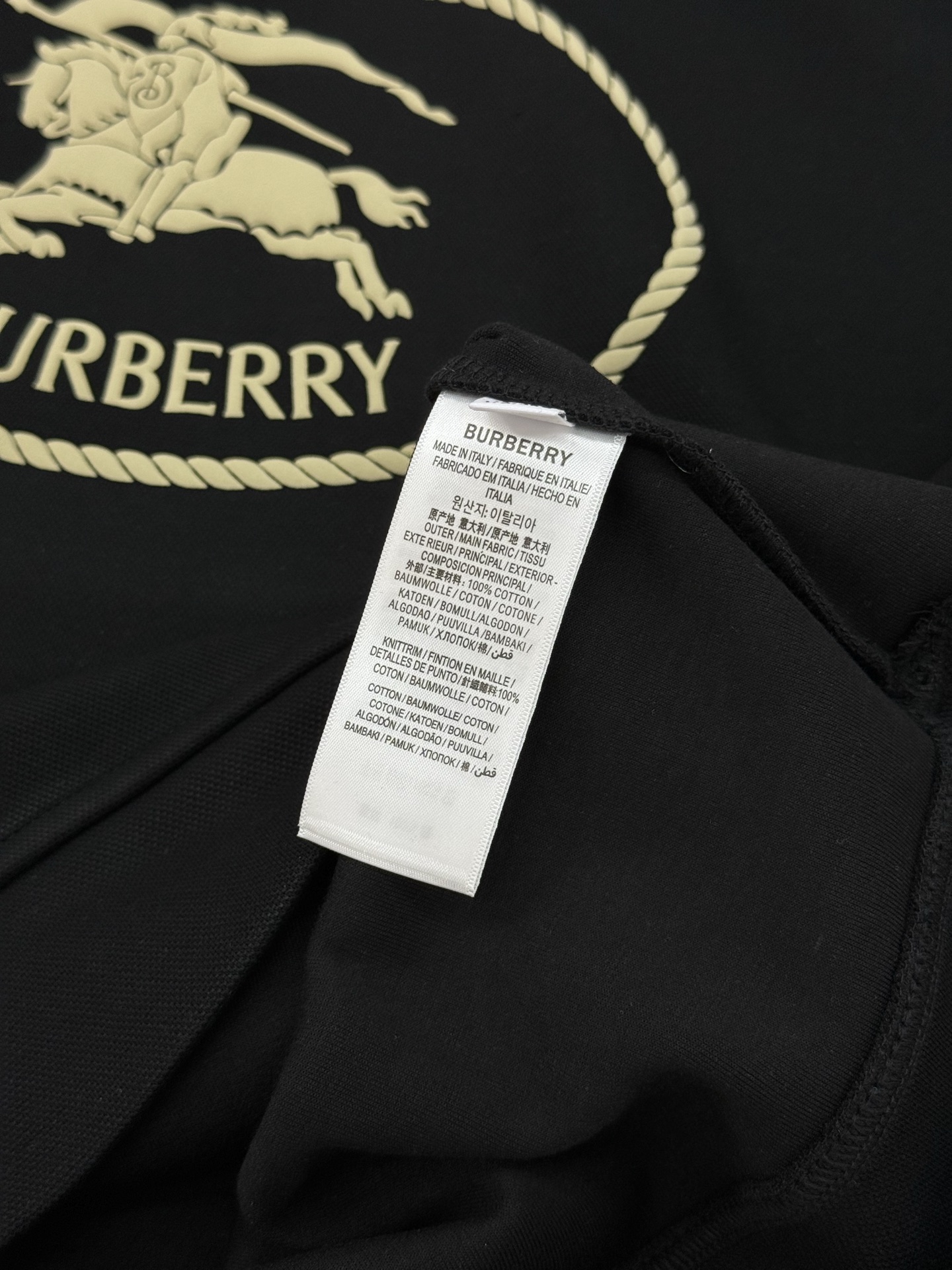 Burberry巴宝莉新品长袖T恤.男女同款！经典战马🐎胸前撞色层战马烫画采用立体发泡工艺🧼帅气时尚，简