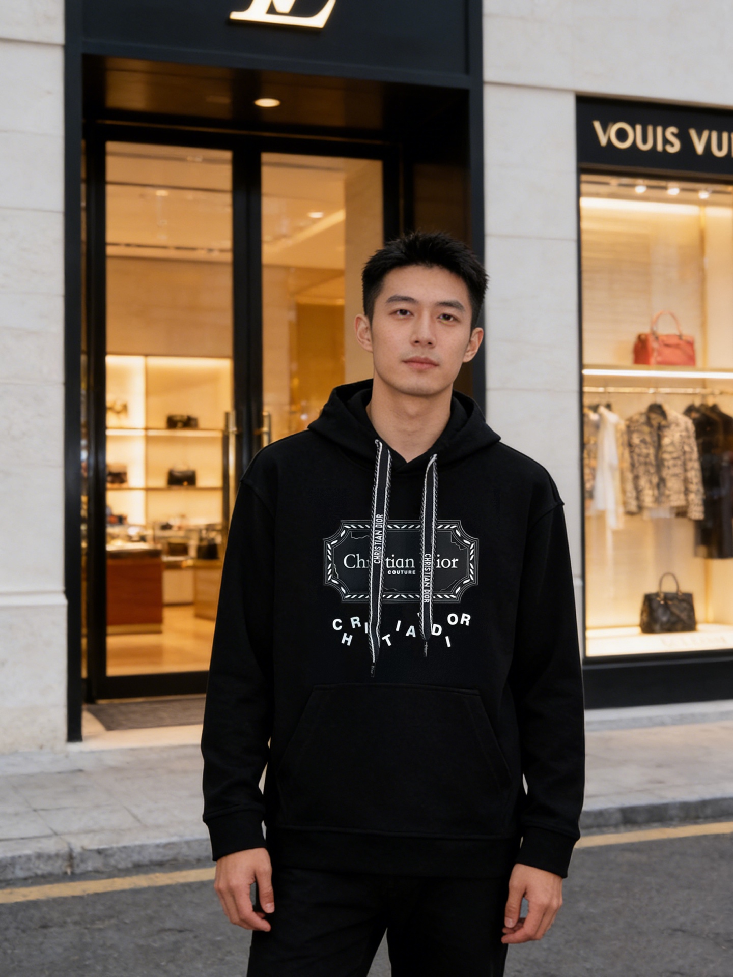 Christian Dior新品天丝连帽卫衣.男女同款！这款Dior连帽卫衣采用柔软天丝棉质面料，舒适又