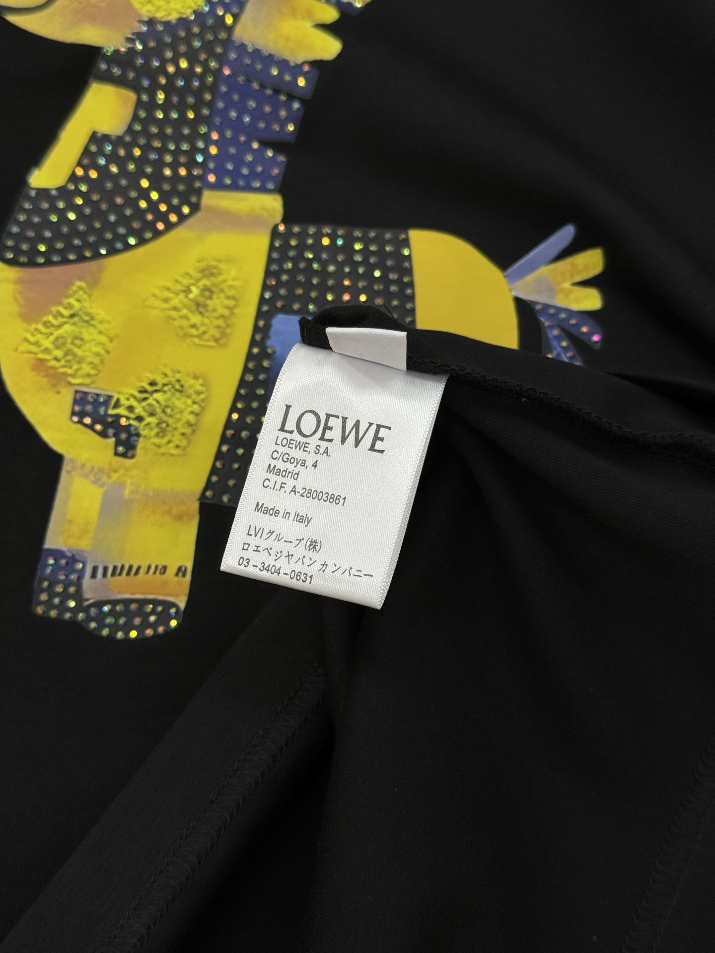 Loewe罗意威新款莫代尔T恤.立体烫画双层工艺！前胸卡通造型饰以品牌 logo数码精密烫画.彰显品牌调