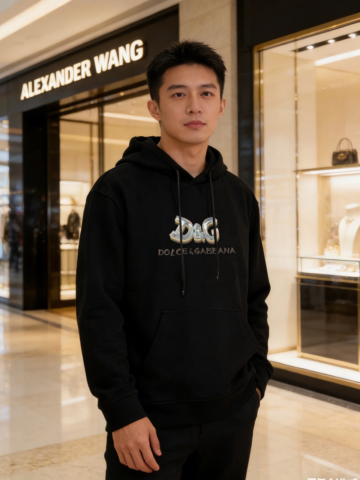 D&G*杜嘉-班纳新款天丝连帽卫衣.男女同款！新品推荐.高端品牌字母图形高温烫画.精致细腻，品牌字母图形