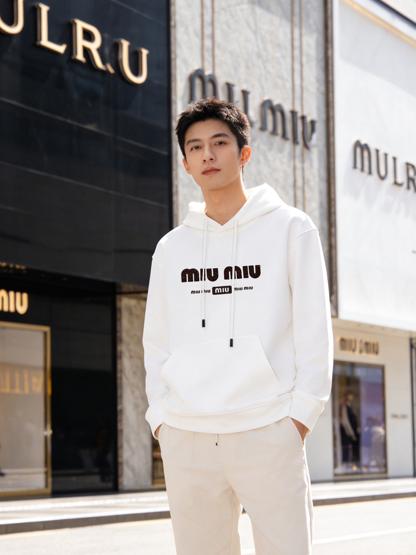 Miu Miu缪缪新款连帽卫衣，甄选天丝面料.柔软纯棉材质，穿着舒适又透气!正面品牌字母印花，水滴💧立体