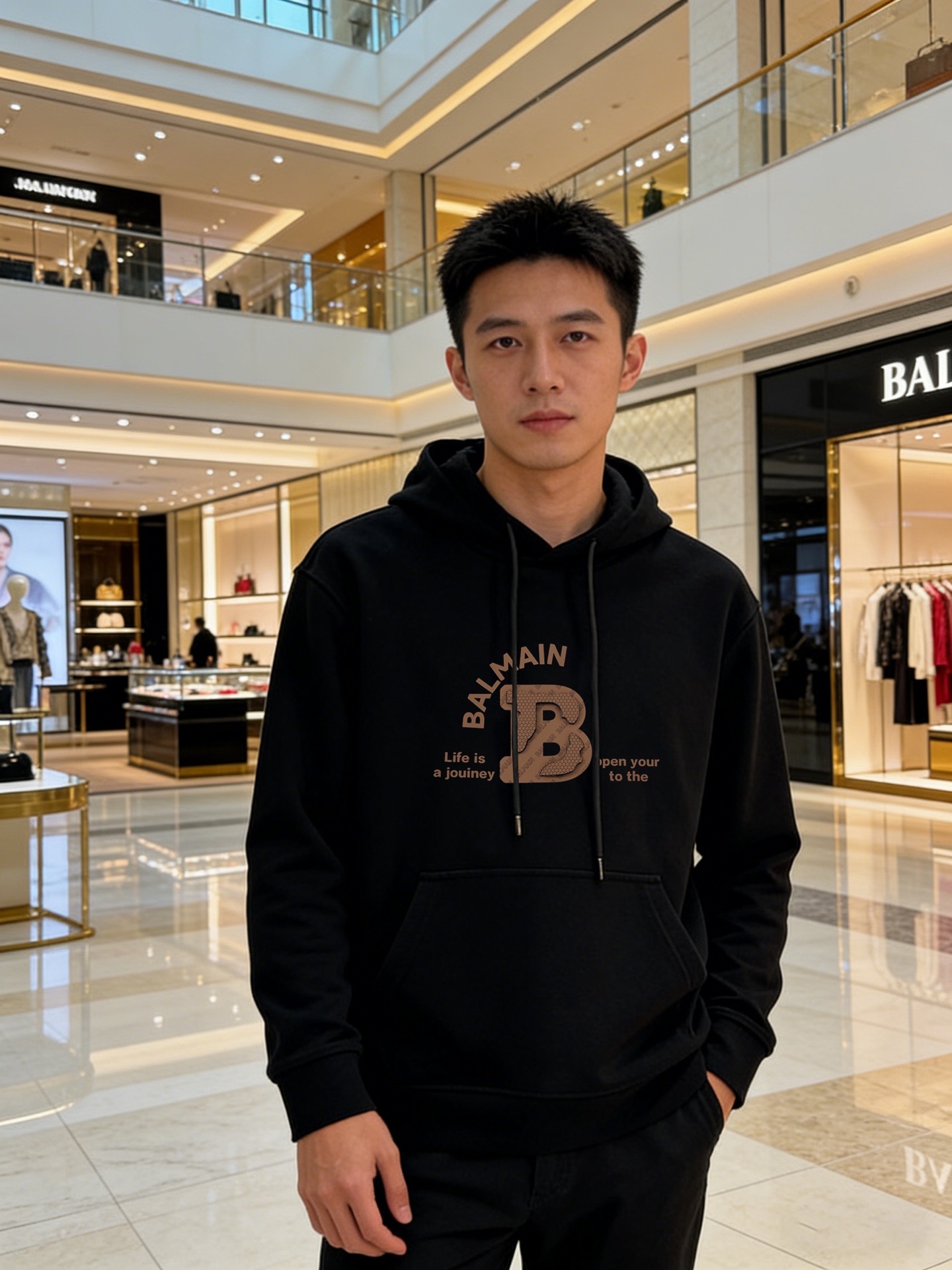 BALMAI*N巴尔曼新款连帽卫衣.男女同款！字母元素视觉立体感效果超赞.高温烫画工艺！微宽松剪裁.舒适