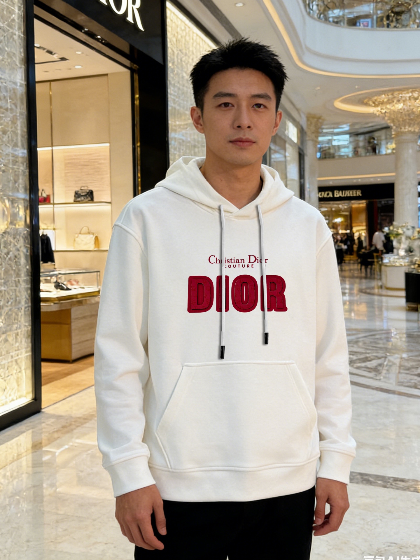 Dior迪奥新款连帽卫衣，超舒适的天丝面料.柔软棉质面料，穿着舒适又保暖。正面红色“DIOR”+“Chr