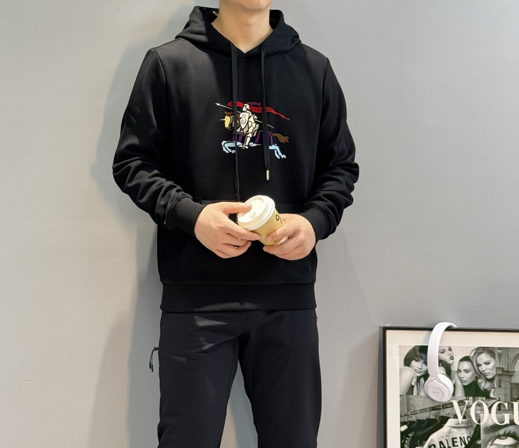 BBR*25S秋冬原单爆款连帽卫衣🔥男女同款！精致3D王牌战马印花工艺撞色设计.简单又高级！一款最基础的