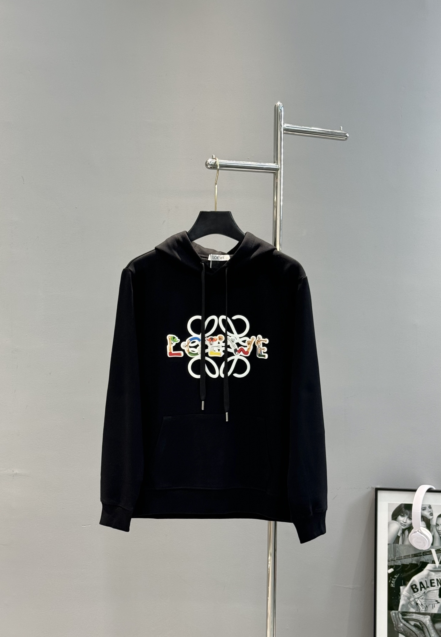 Loew*e罗意威*25s新款连帽卫衣.男女同款！顶级印花logo，帅气时尚，简约百搭款。420g卫衣棉