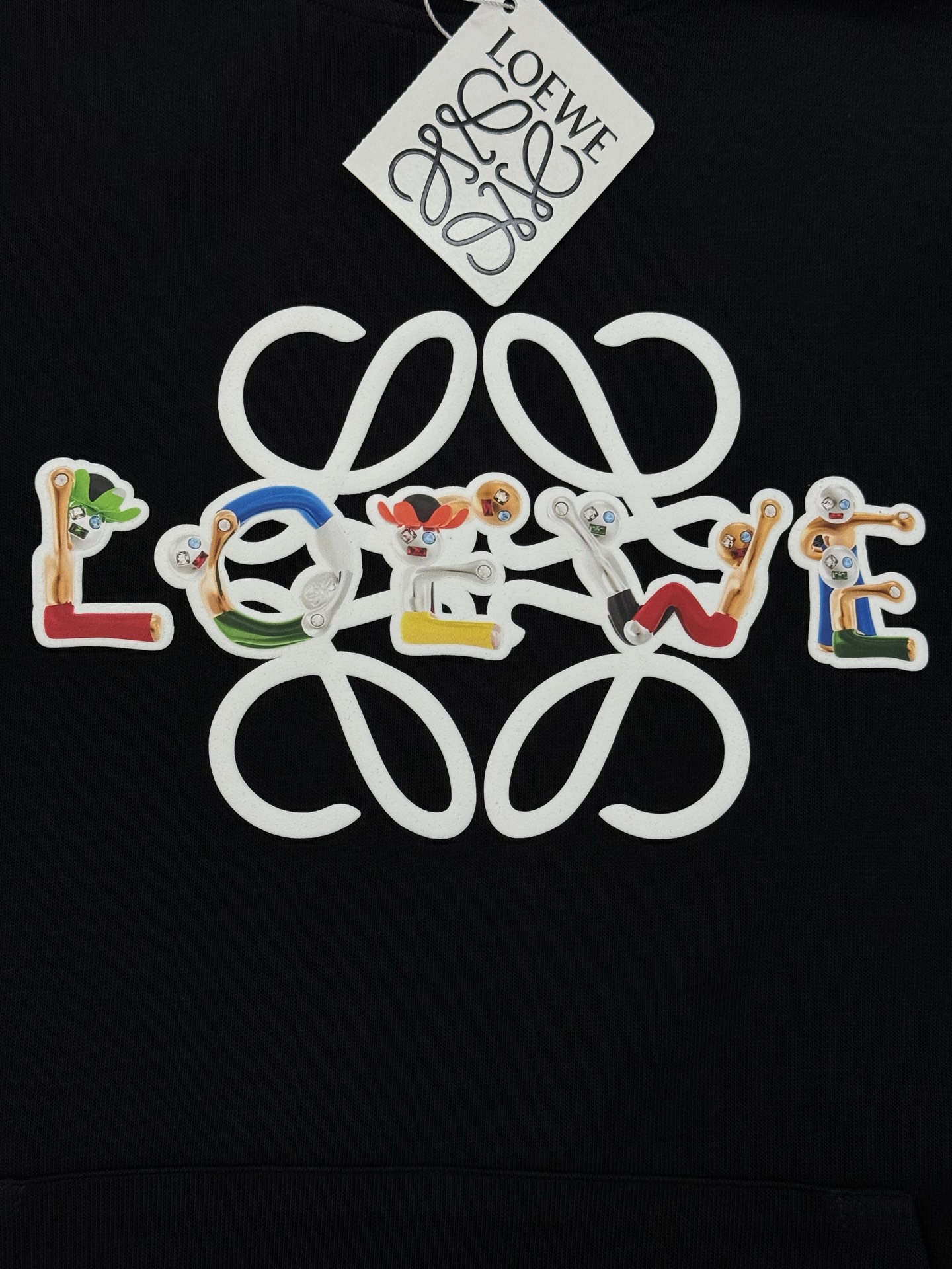 Loew*e罗意威*25s新款连帽卫衣.男女同款！顶级印花logo，帅气时尚，简约百搭款。420g卫衣棉