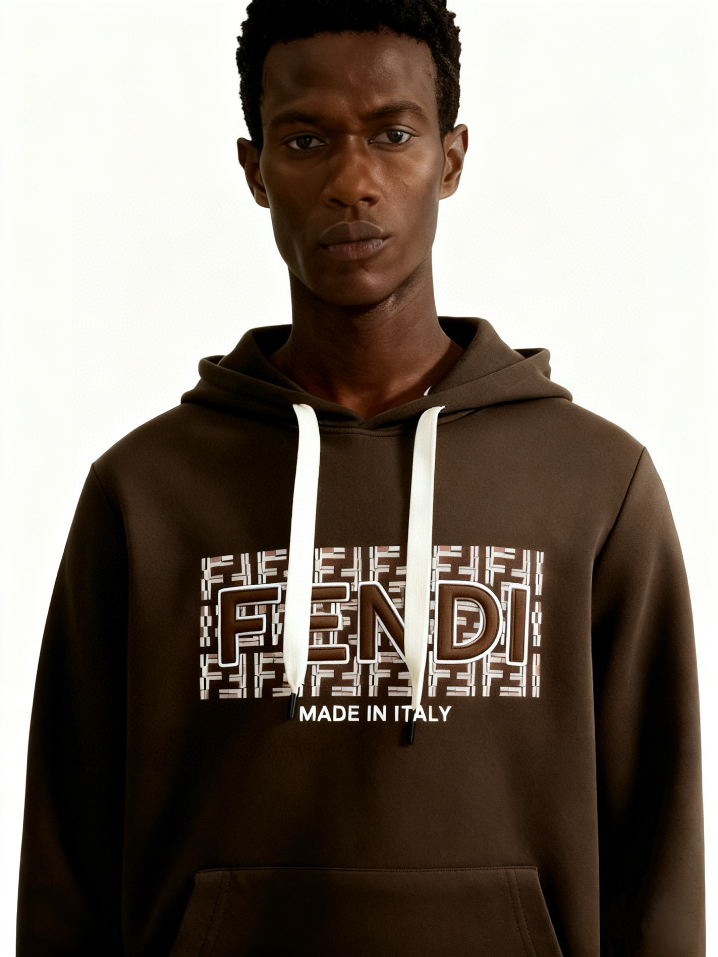 FENDI芬迪25s秋冬新款连帽卫衣.男女同款！新品推荐.380g卫衣全棉材质制作而成.质地柔软细腻.贴