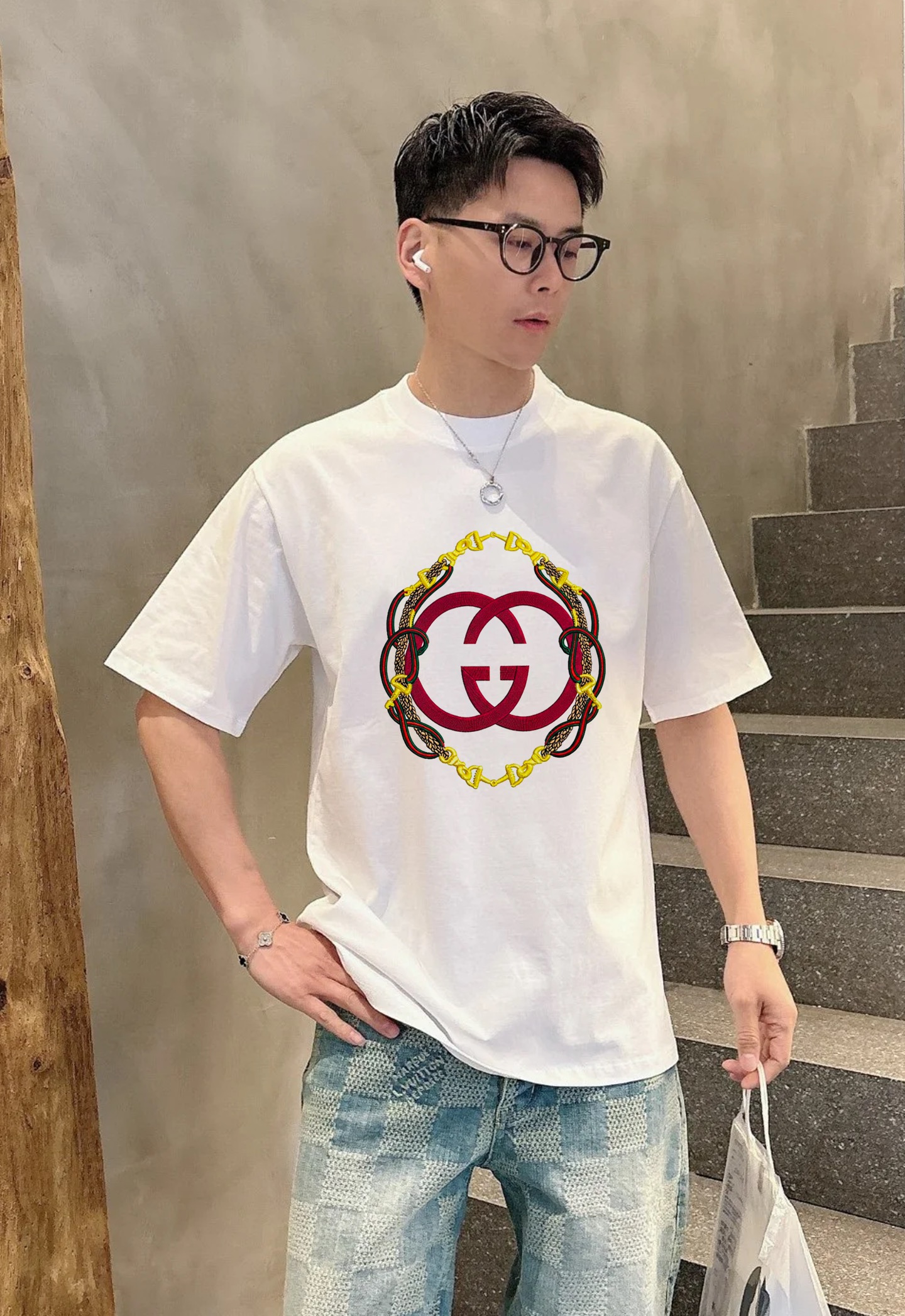 Gucci2026春夏马年限定T恤，男女同款❤️100%纯棉，280g重磅面料，柔软亲肤又挺阔有型。胸前