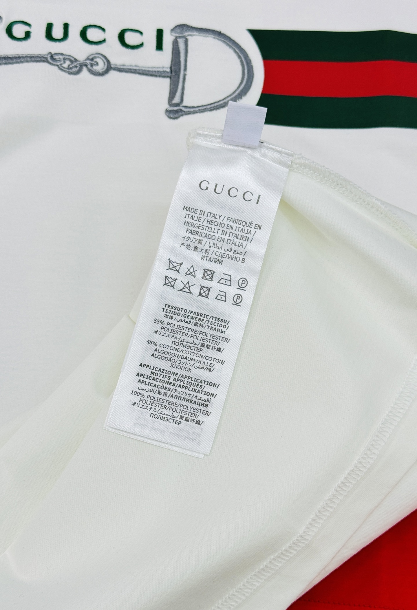 GUCCI古奇26s新品马衔扣红绿条纹T恤.190g丝光棉面料.舒适透气，定制螺纹.舒适不易变形.日常穿