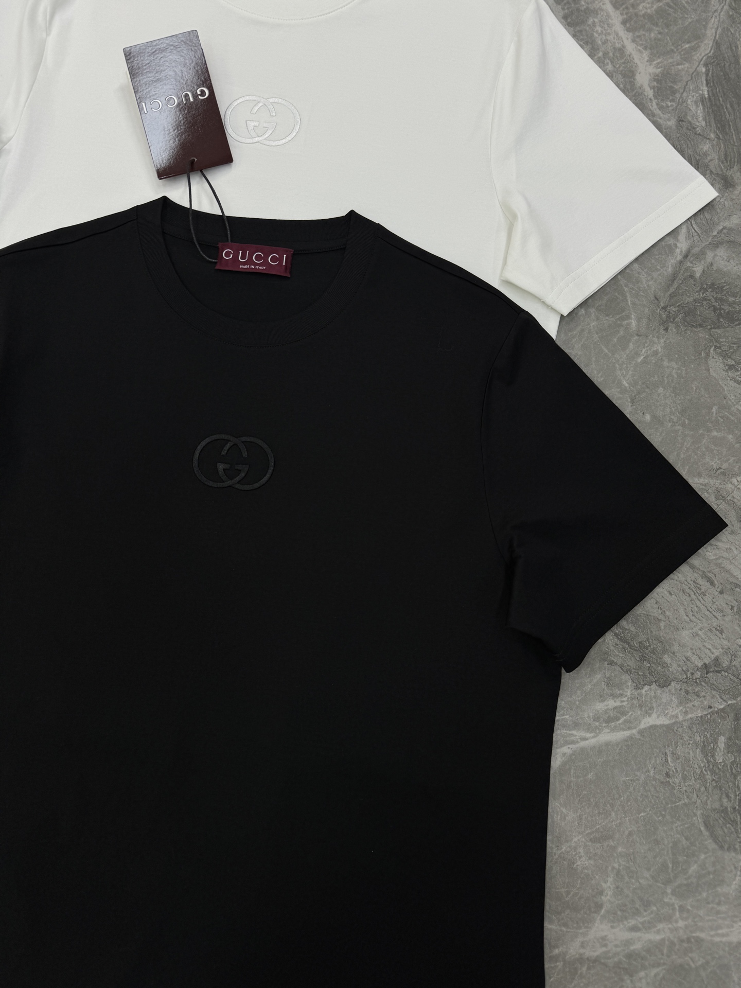 Gucci古奇26s新款圆领短T. 原单品质！重工3D绣花.本色搭配.视觉感受超前！悬垂感强！手感质感都
