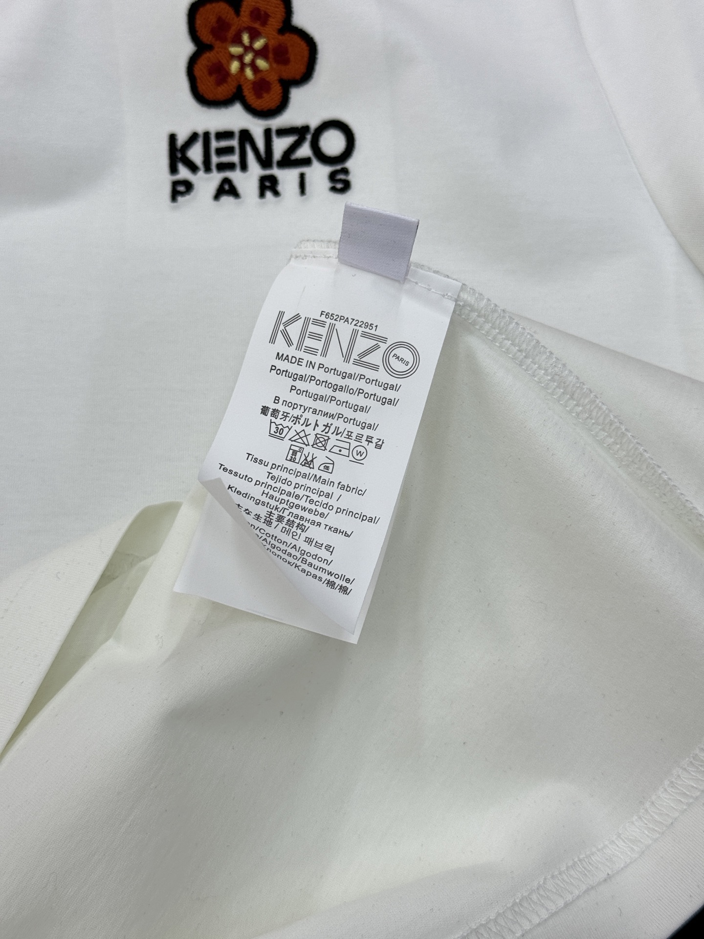 KENZO海棠花刺绣短袖，26s新品推荐❤️采用190g丝光棉面料.定制螺纹.柔软透气，穿着超舒适!胸前
