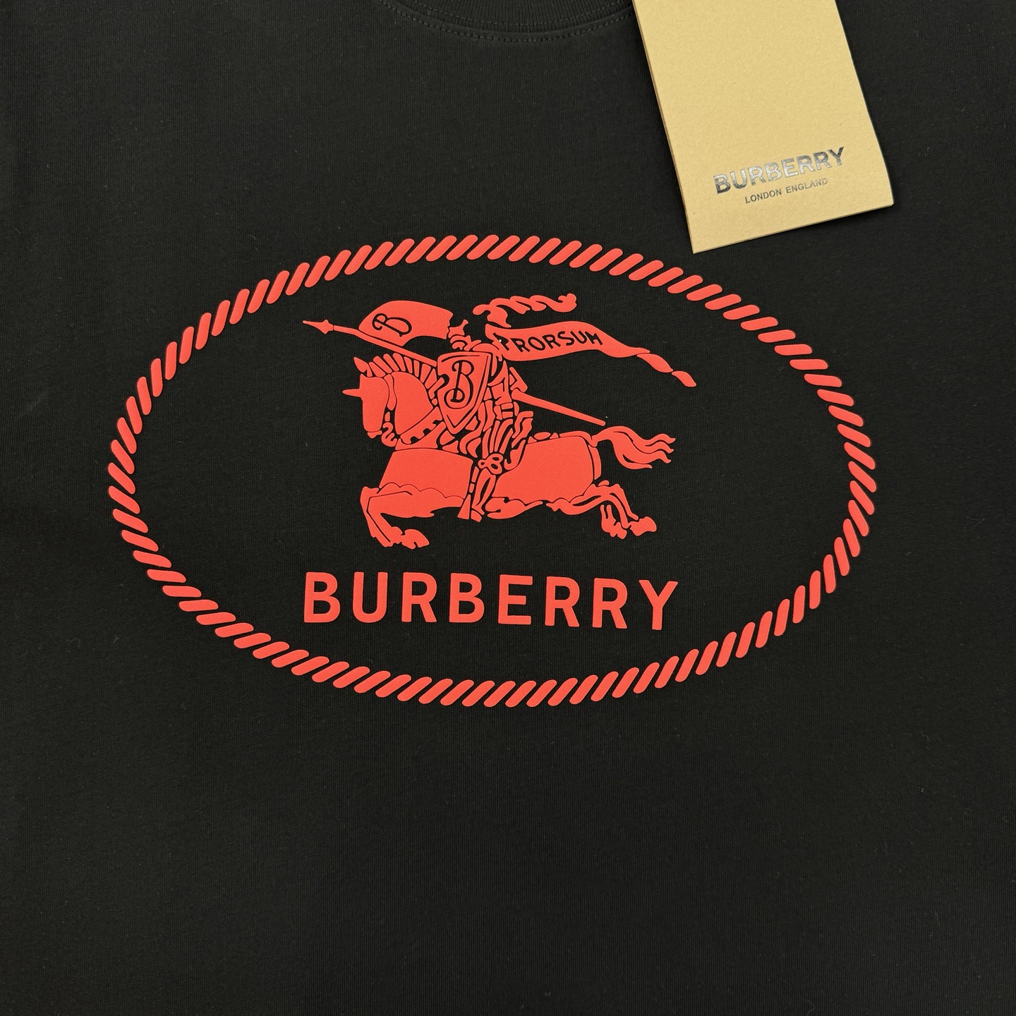 BBR*巴宝莉新品潮牌短袖T恤，男女同款❤️经典战马🐎胸前撞色层叠搭配.战马烫画采用立体发泡工艺🧼帅气时