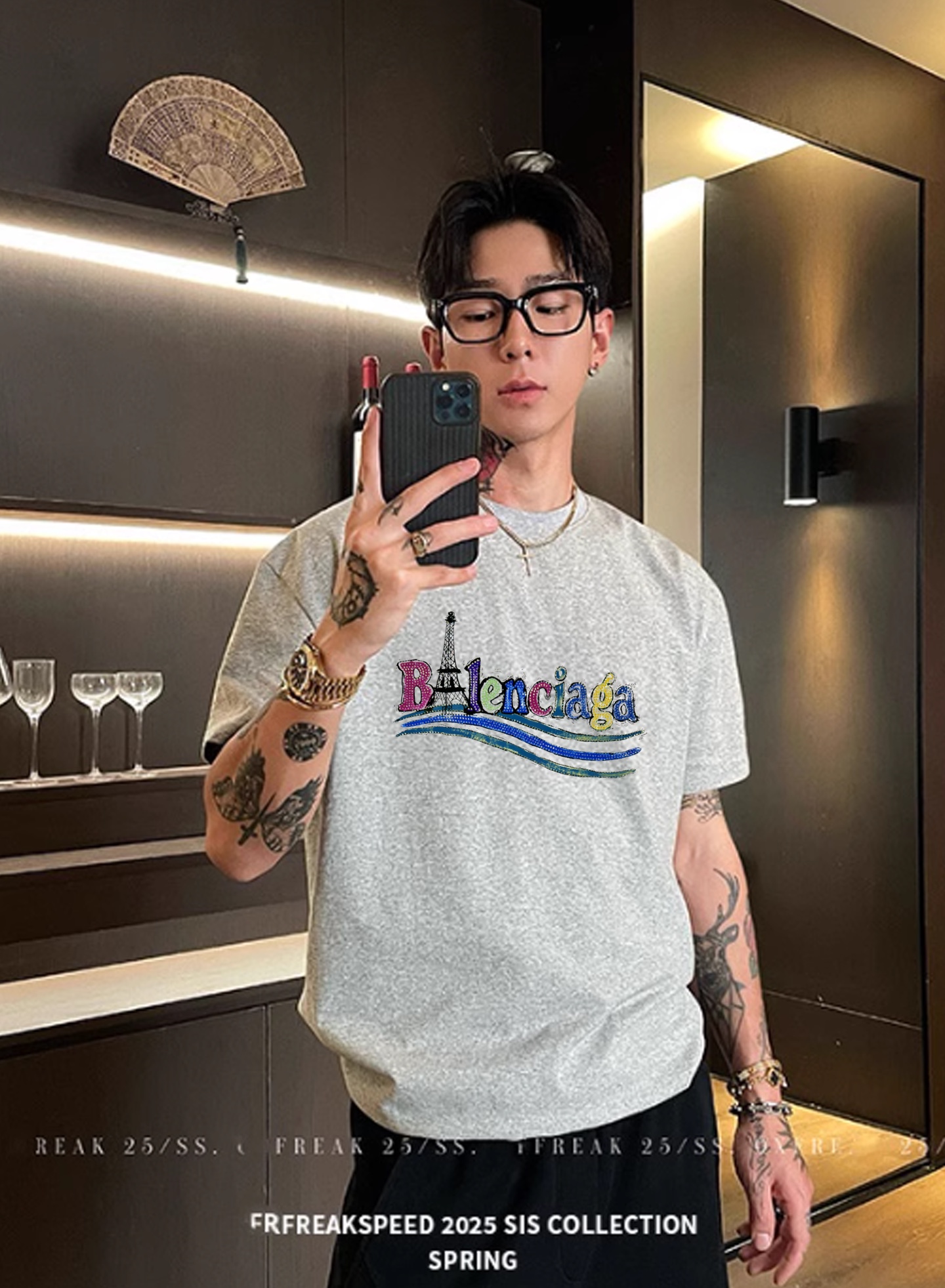 。🌾 Balenciag*巴黎世家新款潮牌可乐logoT恤.男女同款！os版型真的很迷人.新款面料230