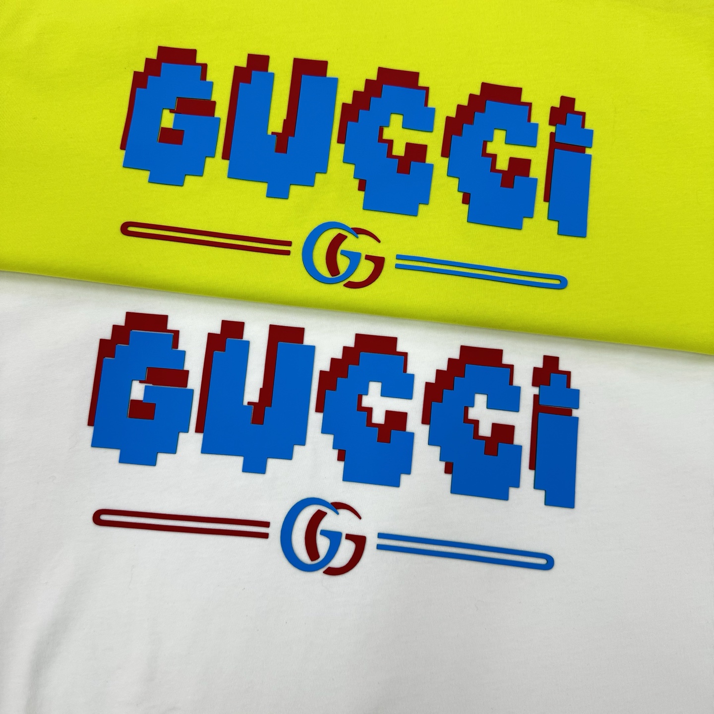 。🌾 GUCC*潮牌新款圆领T恤.男女同款～潮人必备！胸前定制品牌图形烫画工艺.平面硅胶色彩搭配犹如马里