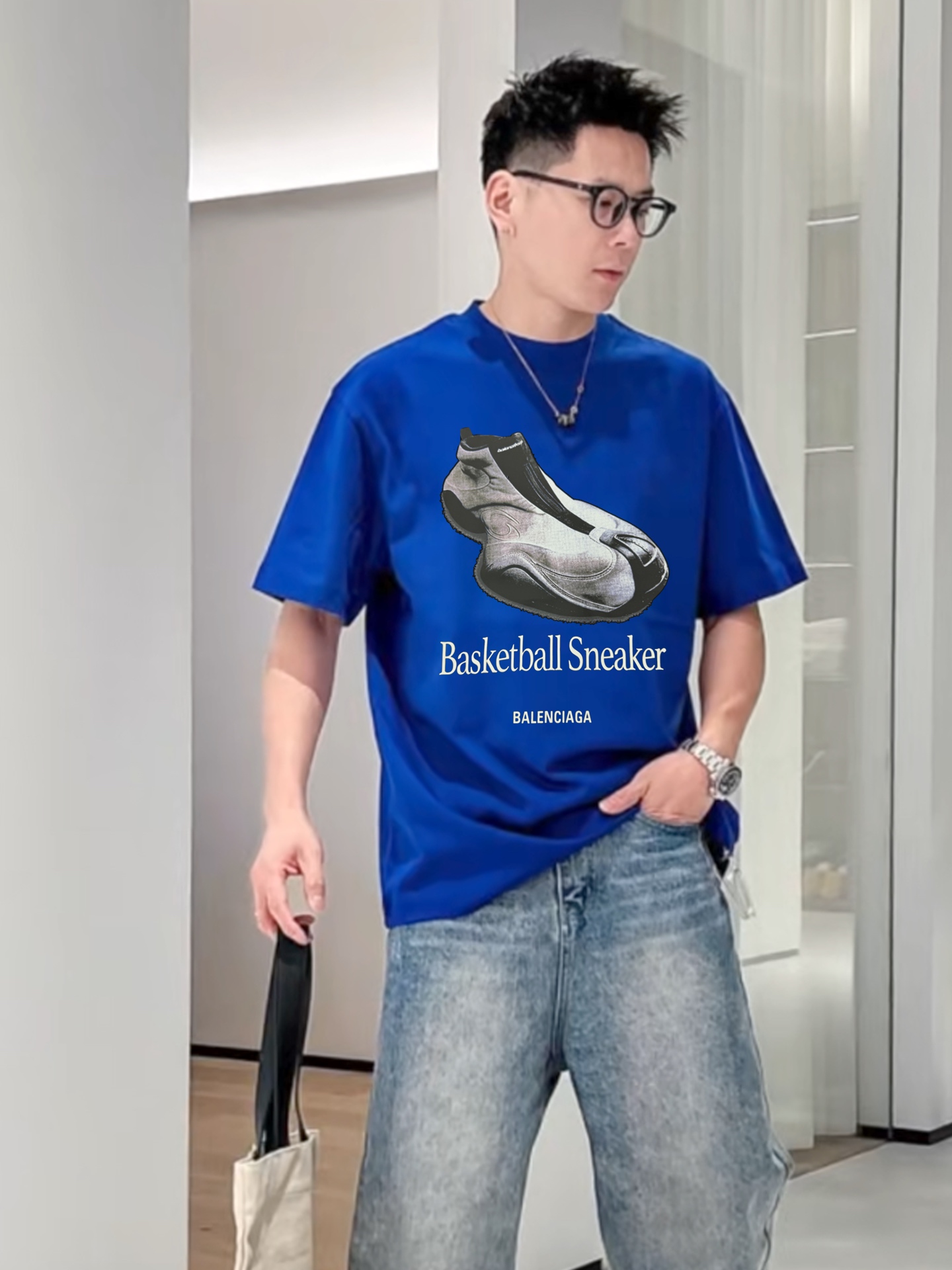 。🌾 Balenciag*巴黎世家新款潮牌老爹T恤.男女同款❤️os版型真的很迷人.丝光棉品牌图形字母烫