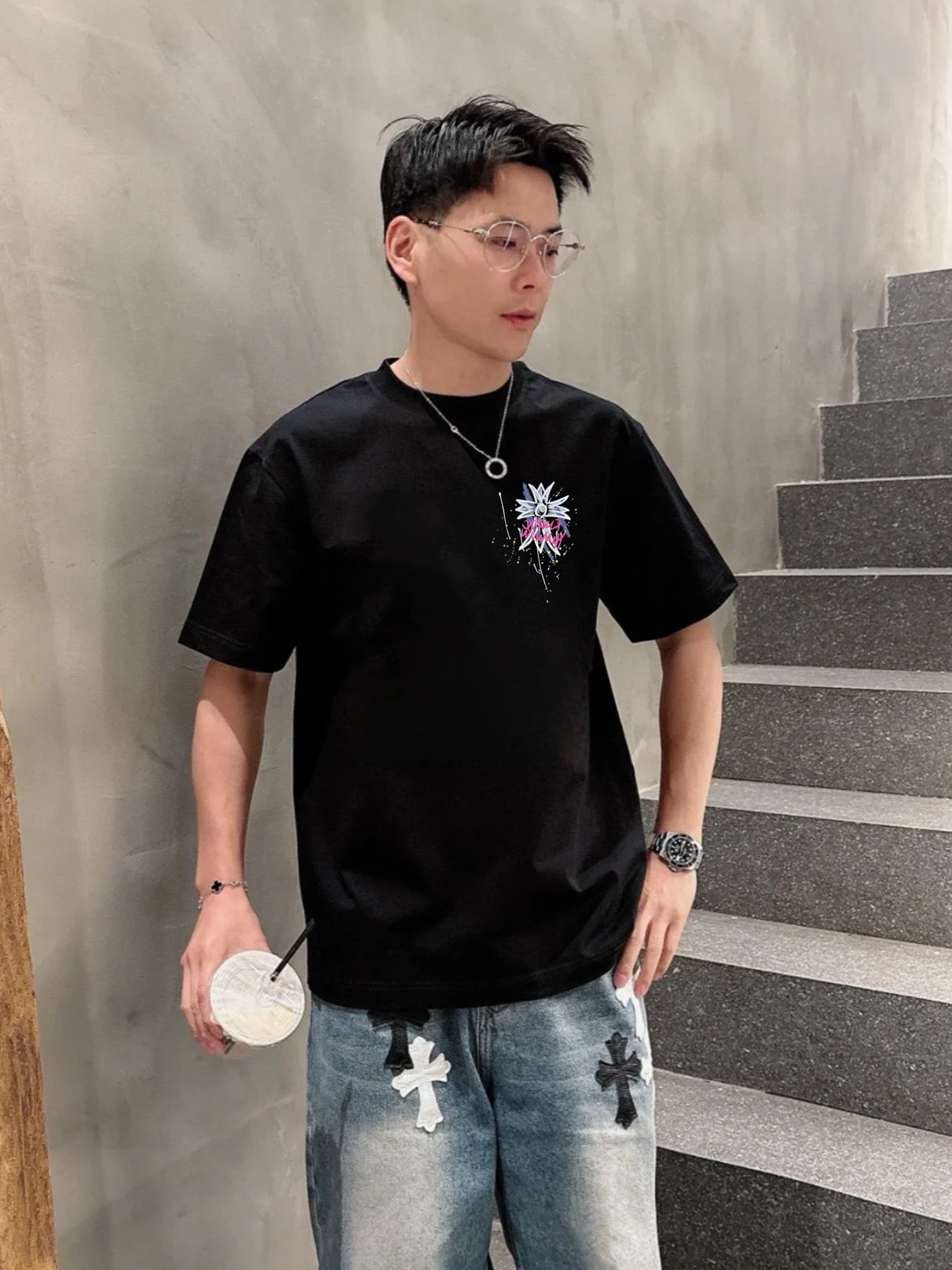 。🌾 顶级颜值担当！ChromeHearts*克罗心新款T恤.男女同款！经典十字造型颜值担当.张扬个性图