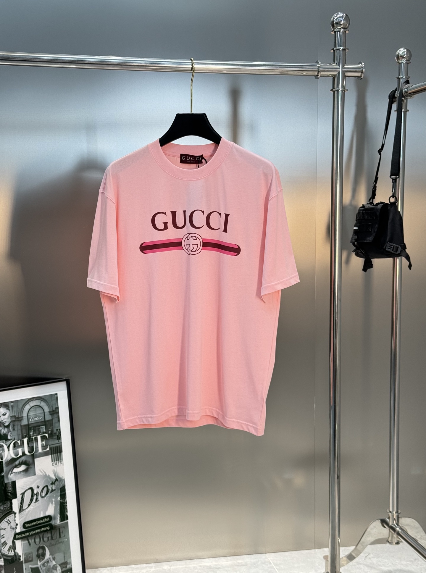 。🌾 GUCC*潮牌新款潮牌圆领T恤.男女同款～潮人必备！胸前定制品牌图形烫画工艺.经典GUCCI字母撞