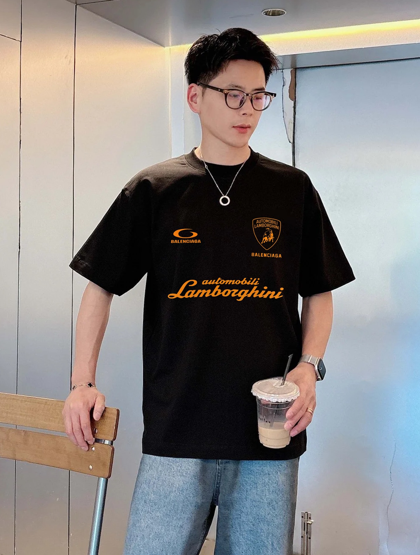 。🌾 Balenciag*巴黎世家新款潮牌T恤.联名款兰博基尼.男女同款❤️os版型真的很迷人.品牌图形