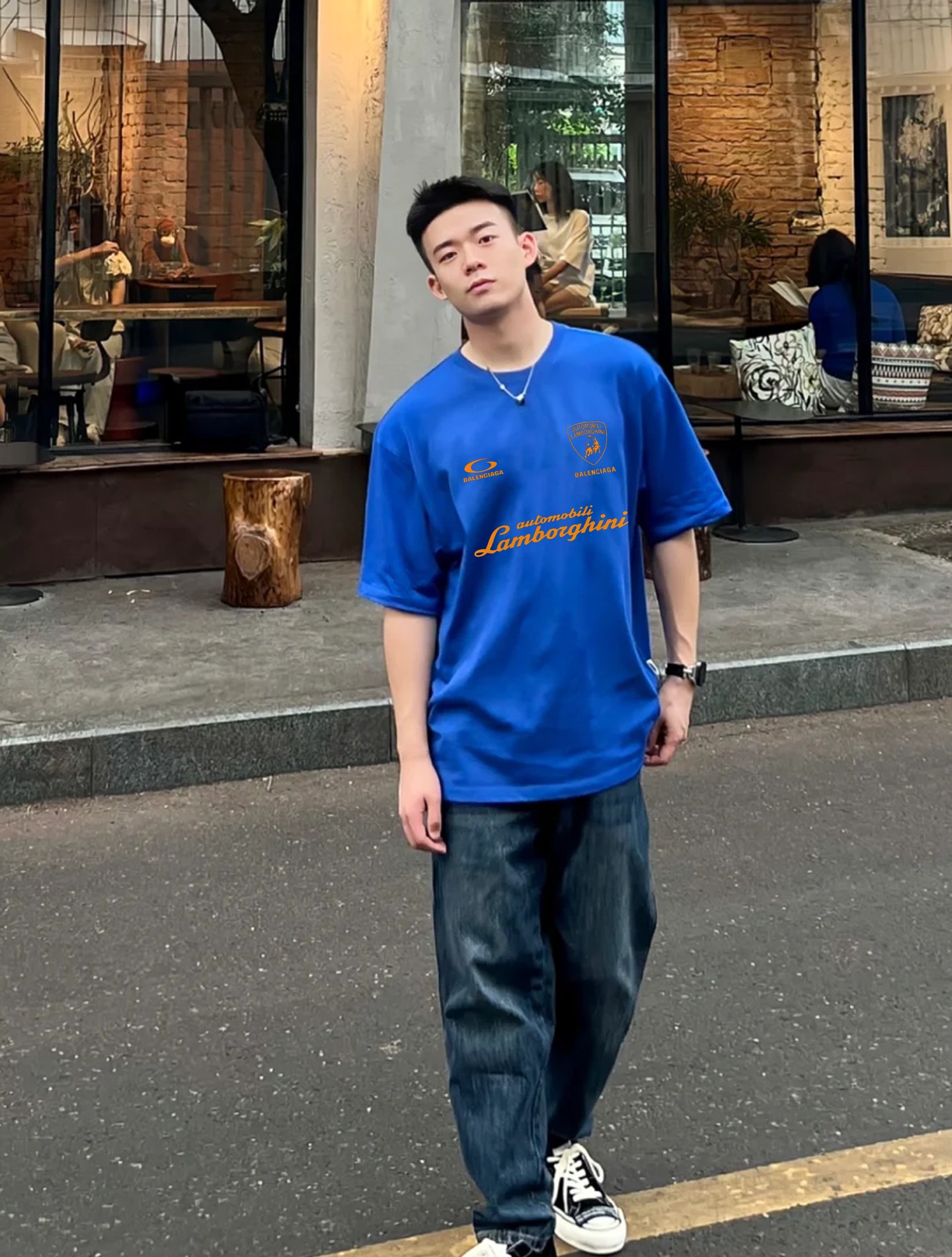 。🌾 Balenciag*巴黎世家新款潮牌T恤.联名款兰博基尼.男女同款❤️os版型真的很迷人.品牌图形