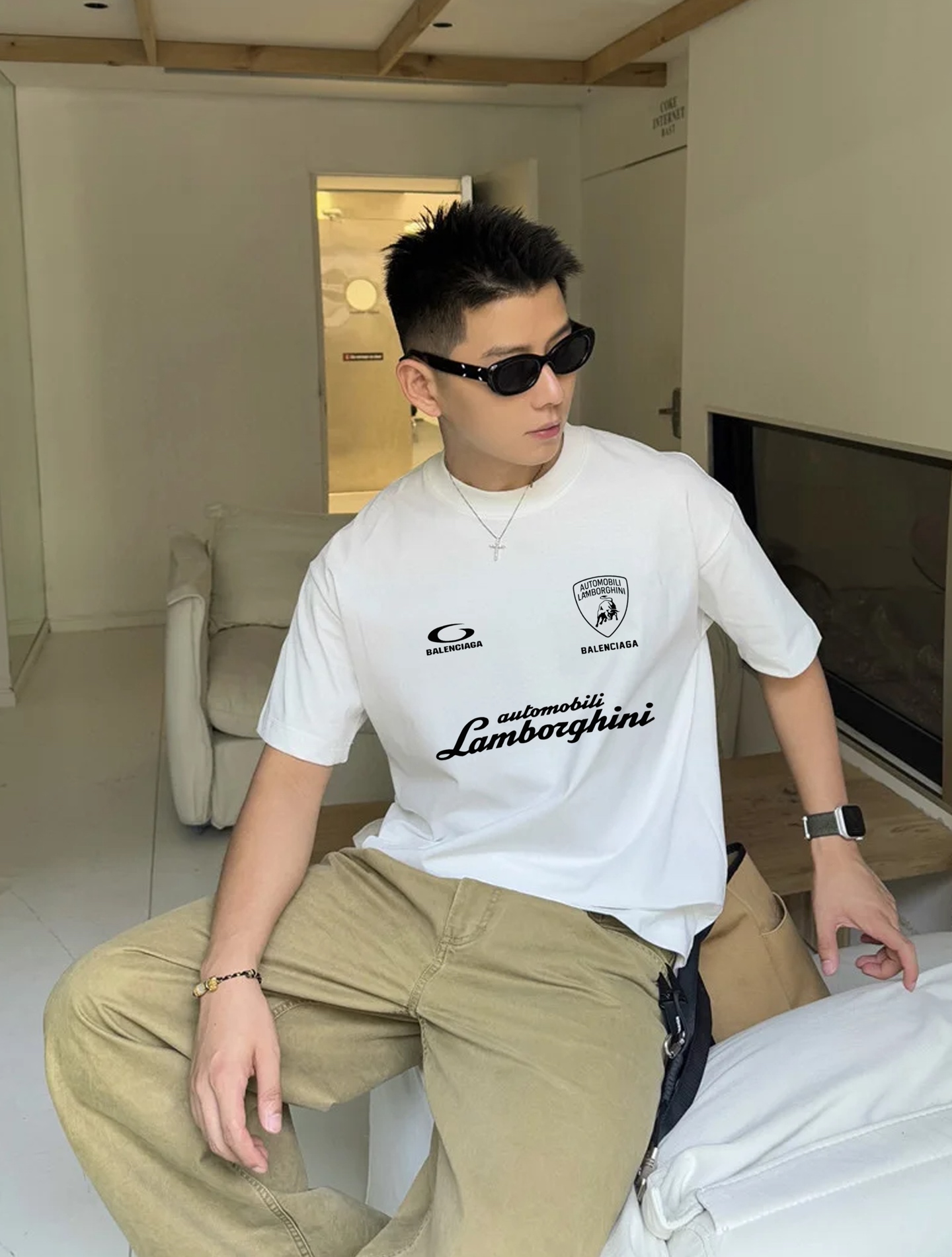 。🌾 Balenciag*巴黎世家新款潮牌T恤.联名款兰博基尼.男女同款❤️os版型真的很迷人.品牌图形