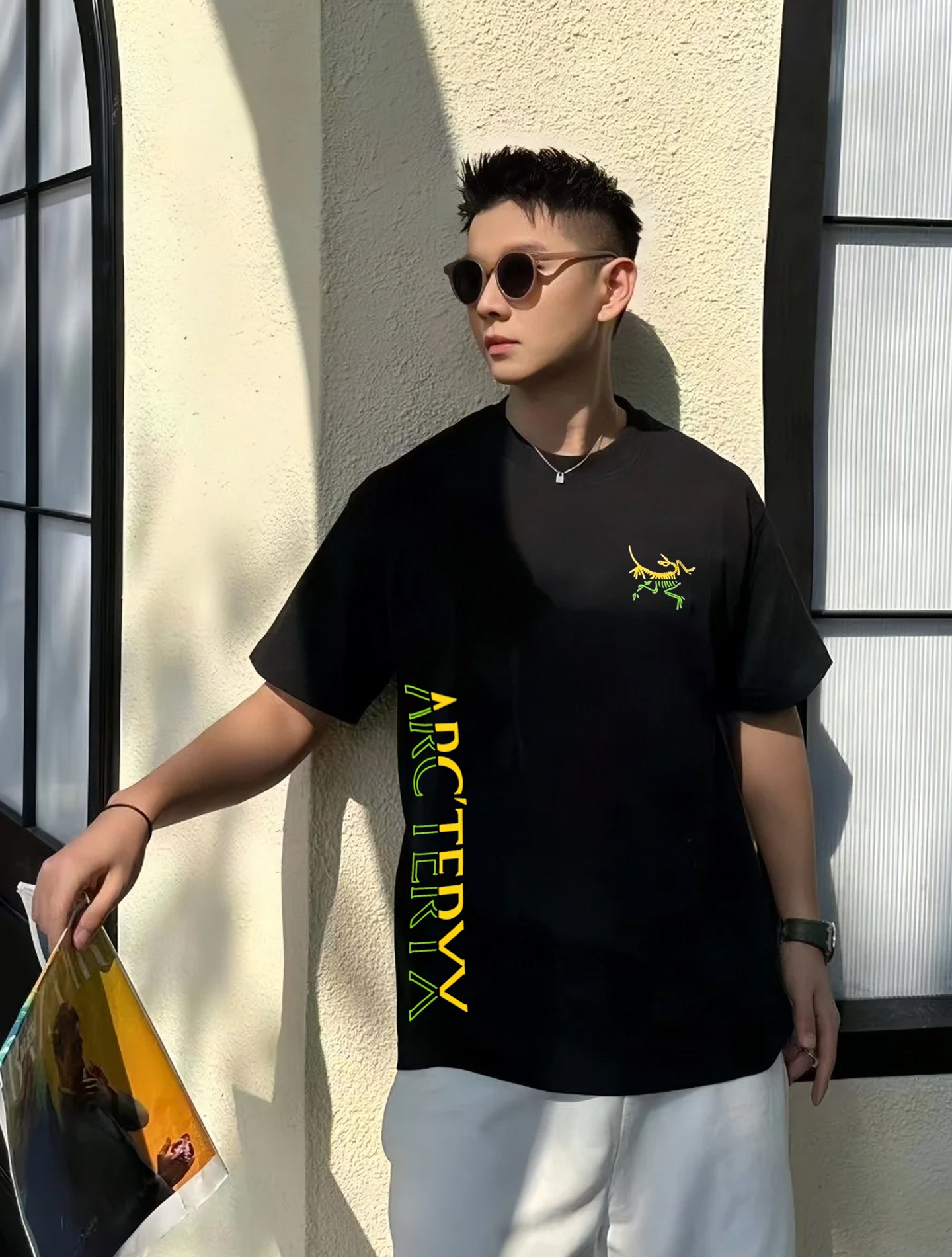 ARCTERY*始祖鸟🐦新品宽松版型T恤.男女同款～小红书推荐！胸口经典鸟造型.撞色搭配设计.下摆品牌字