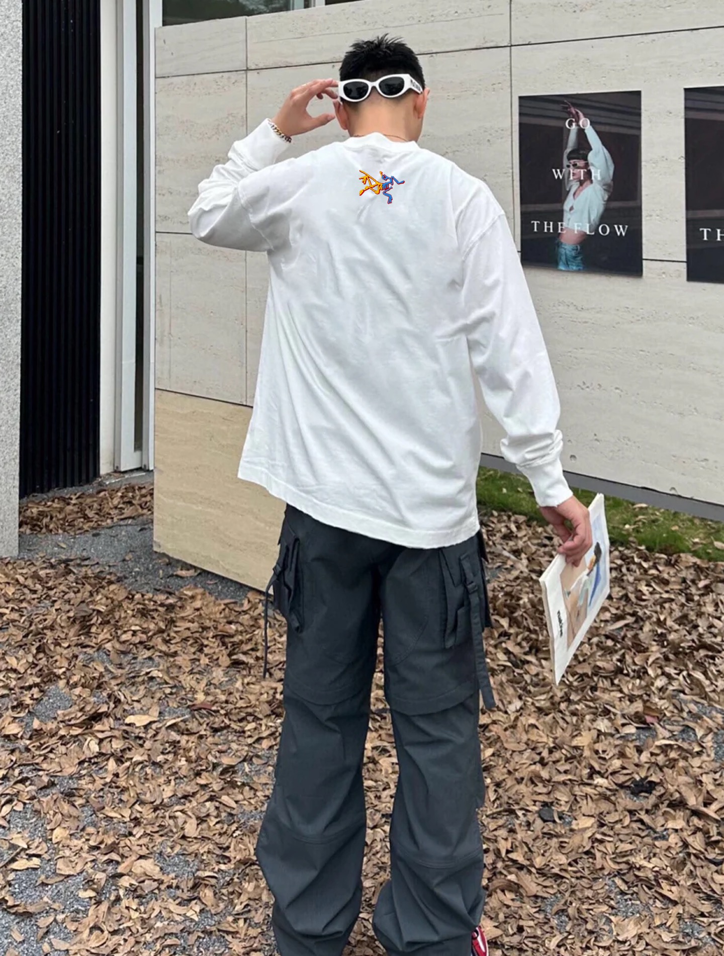 ARCTERY*始祖*鸟🐦新款宽松版型长袖T恤.男女同款～小红书推荐！胸前品牌字母图形多色彩叠加工艺.后