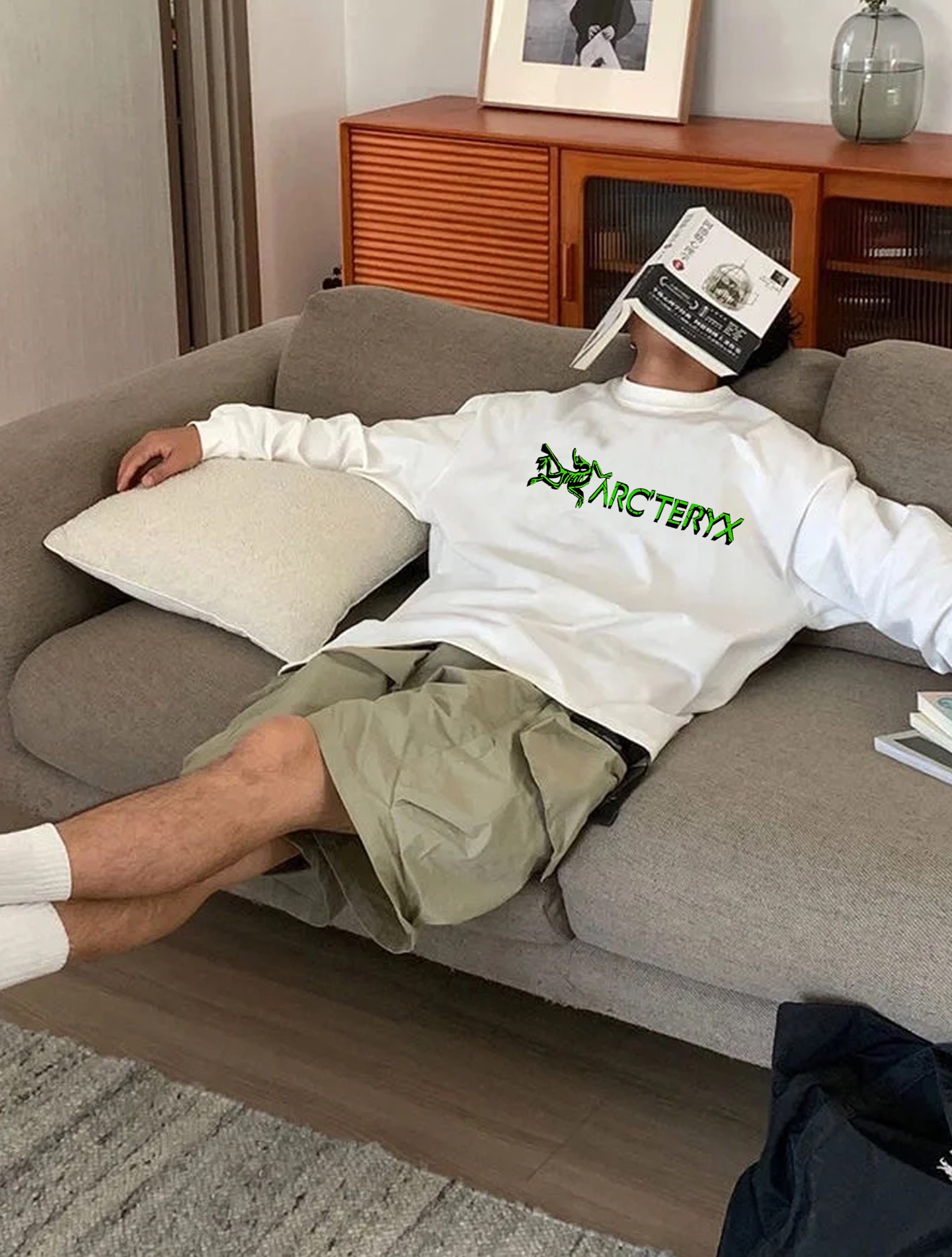 Arc'teryx始祖*鸟新款长袖T恤.高克重原单推荐.男女同款！小红书爆款推荐.胸前品牌字母图形撞色搭