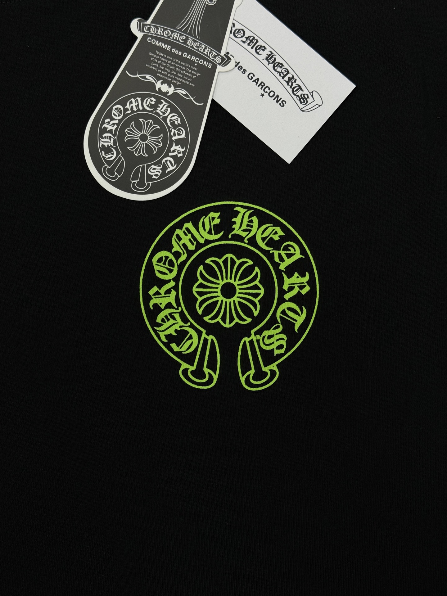 Chrome Hearts克罗心新品马蹄铁印花短袖.男女同款.黑色+白色两色可选，双面马蹄铁Logo超有