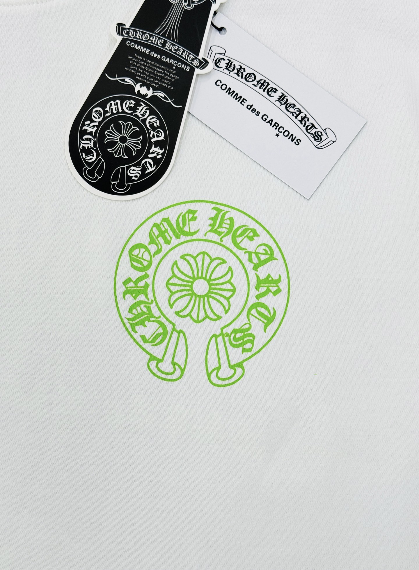 Chrome Hearts克罗心新品马蹄铁印花短袖.男女同款.黑色+白色两色可选，双面马蹄铁Logo超有