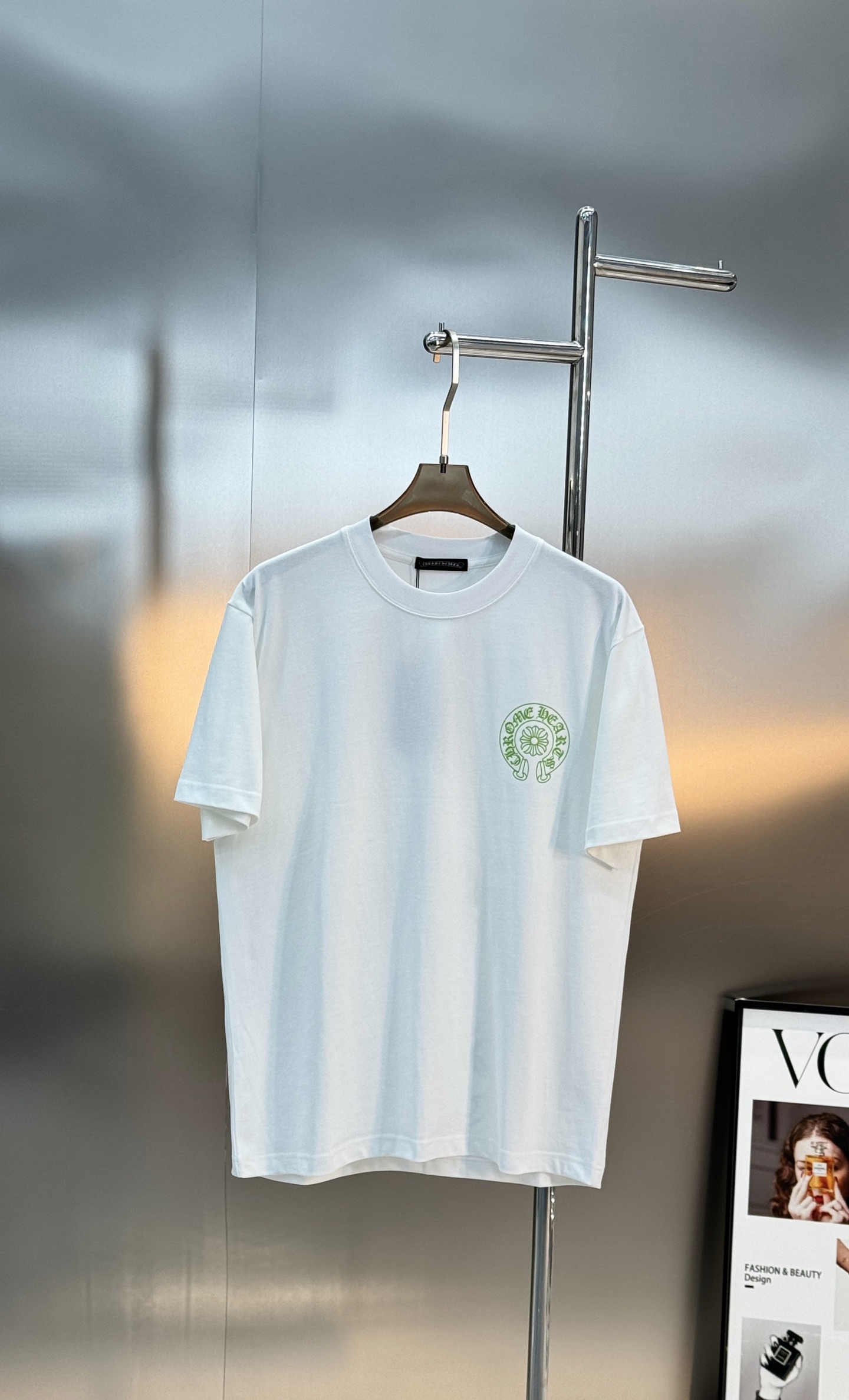 Chrome Hearts克罗心新品马蹄铁印花短袖.男女同款.黑色+白色两色可选，双面马蹄铁Logo超有