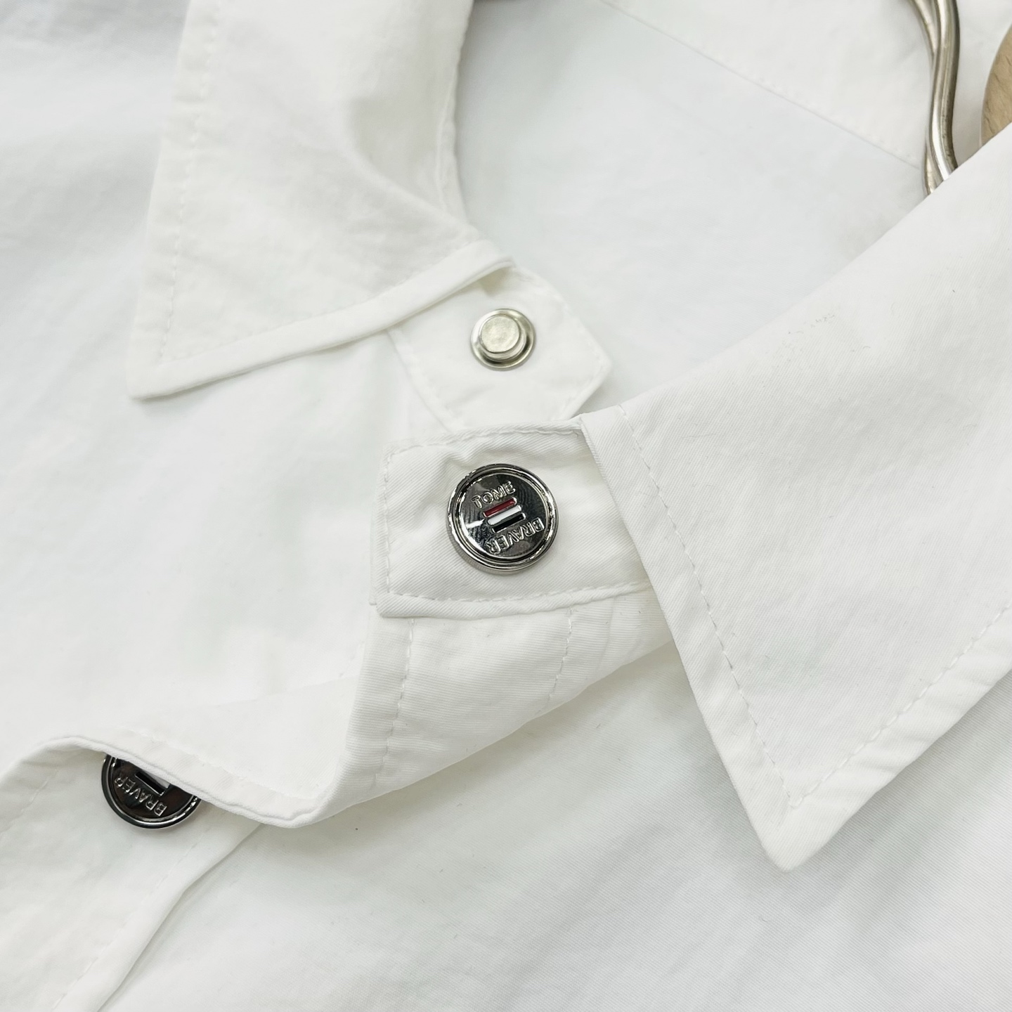 ThomBrowne TB 双袖标夹克外套，最高版本🌟翻领中长款衬衫夹克，双袖标织带装饰；定制字母log