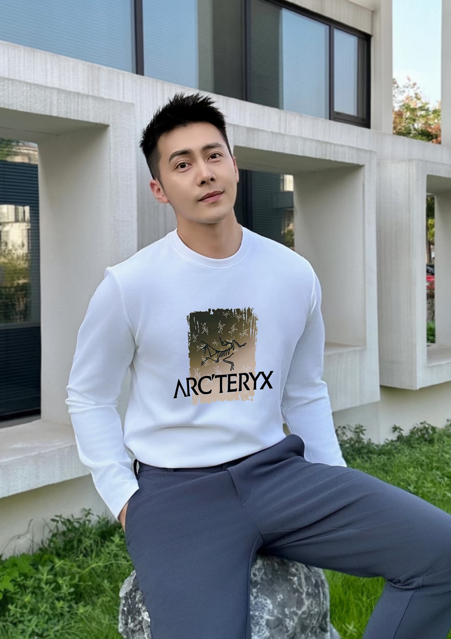 ARC'TERY*始祖鸟🐦新款莫代尔长袖T恤.双层品牌字母图形设计.此款短TEE甄选300g莫代尔面料，