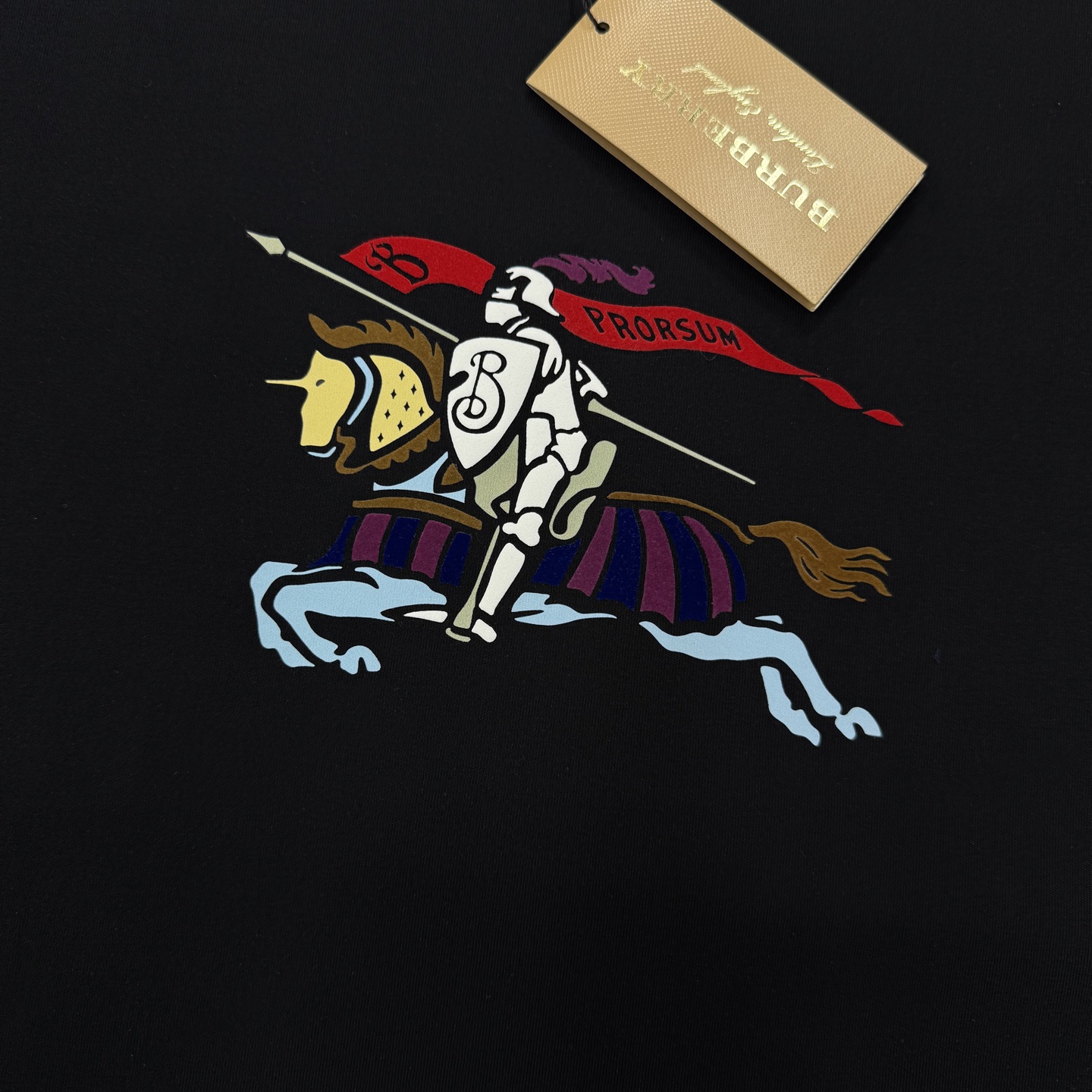 ⚜️Burberry战马潮牌T恤.男女同款❤️胸前彩色马术骑士徽标超吸睛，立体发泡工艺精致，辨识度满分✨