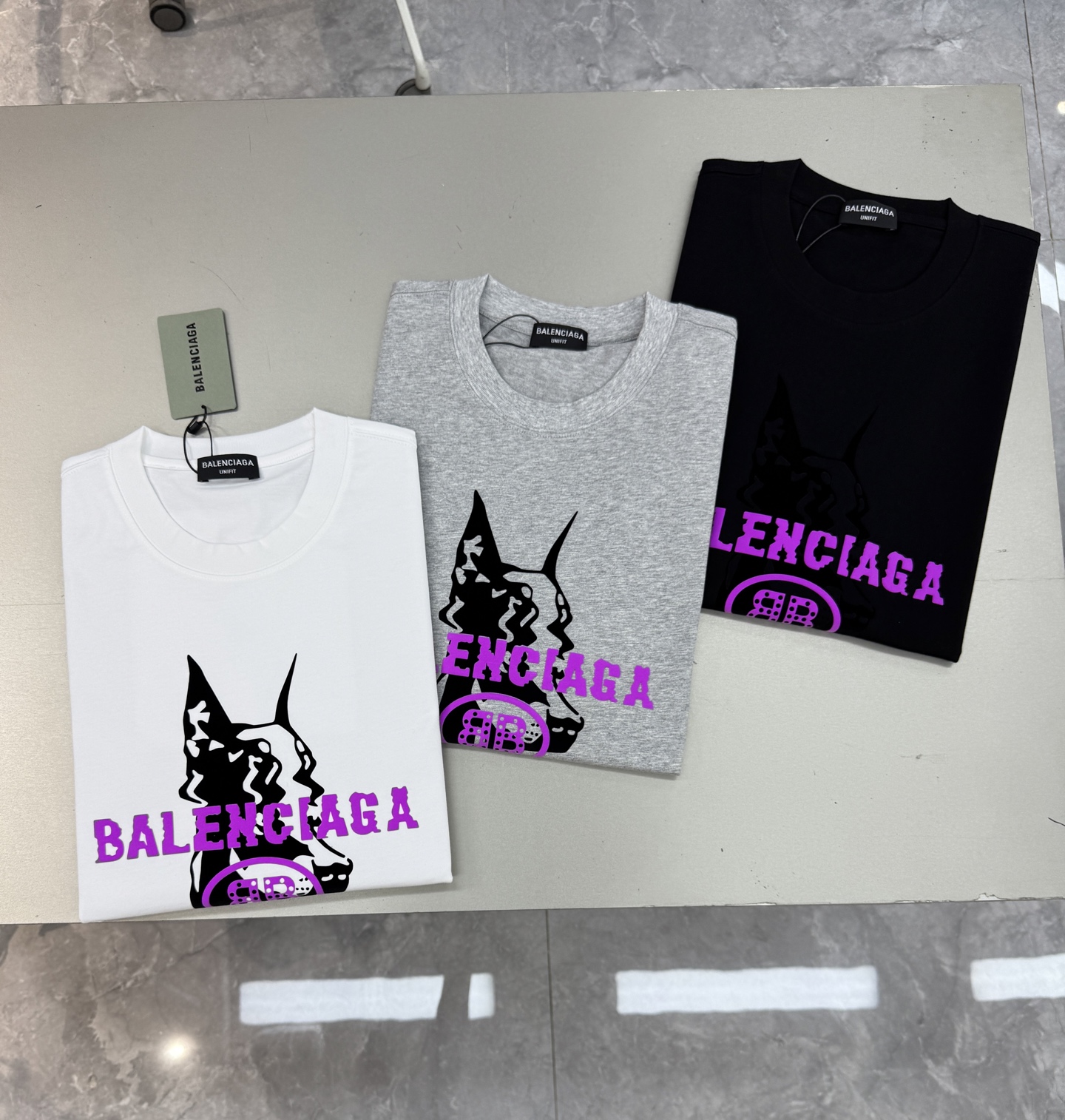 Balenciaga巴黎世家新款潮牌T.男女同款❤️新款狗头印花T恤，高克重280g纯棉材质，舒适透气，