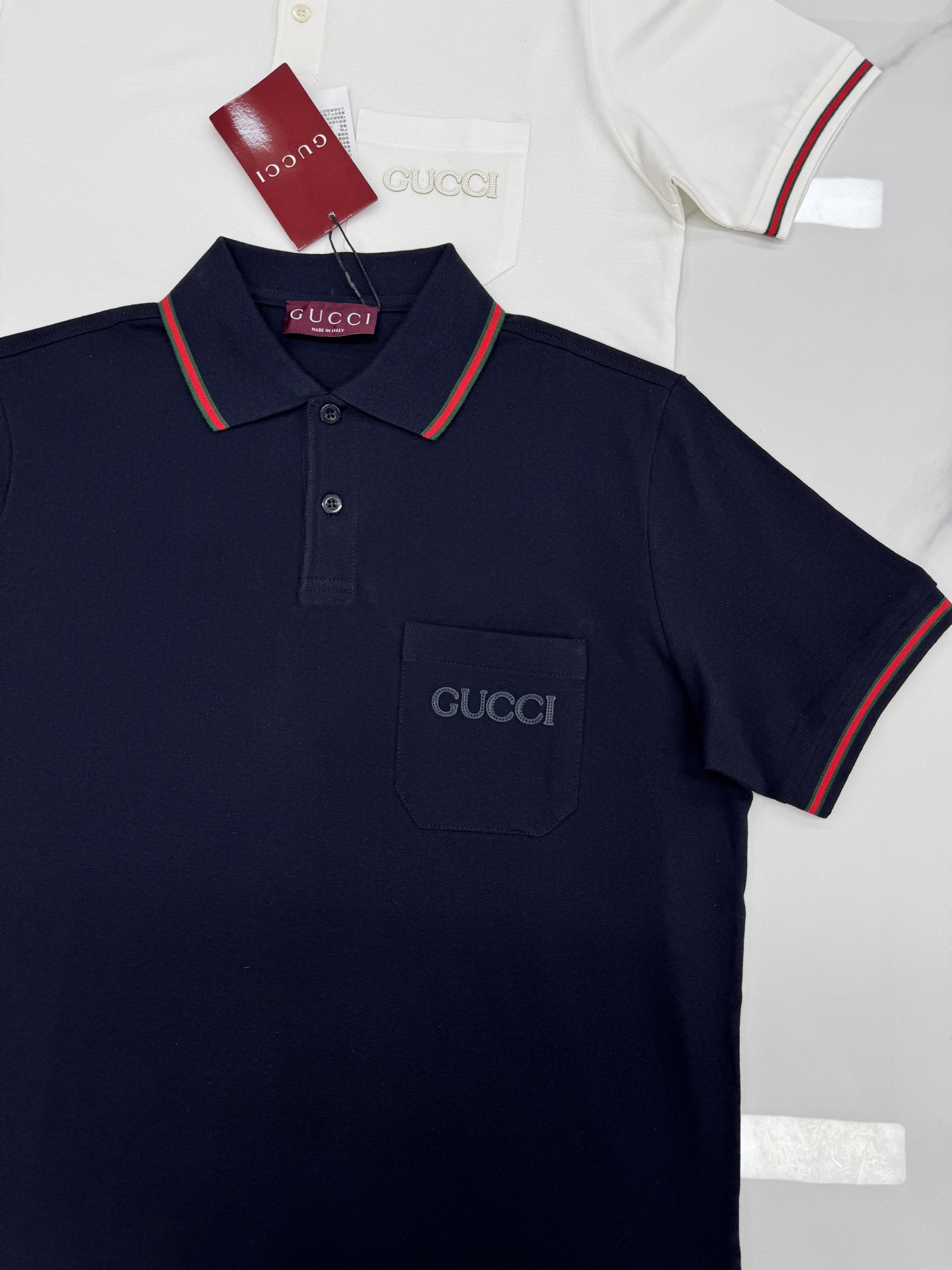 Gucci古奇织带Polo衫，采用高支精梳棉，柔软透气，夏天穿超舒服！红绿织带+马衔扣元素，复古又时髦✨