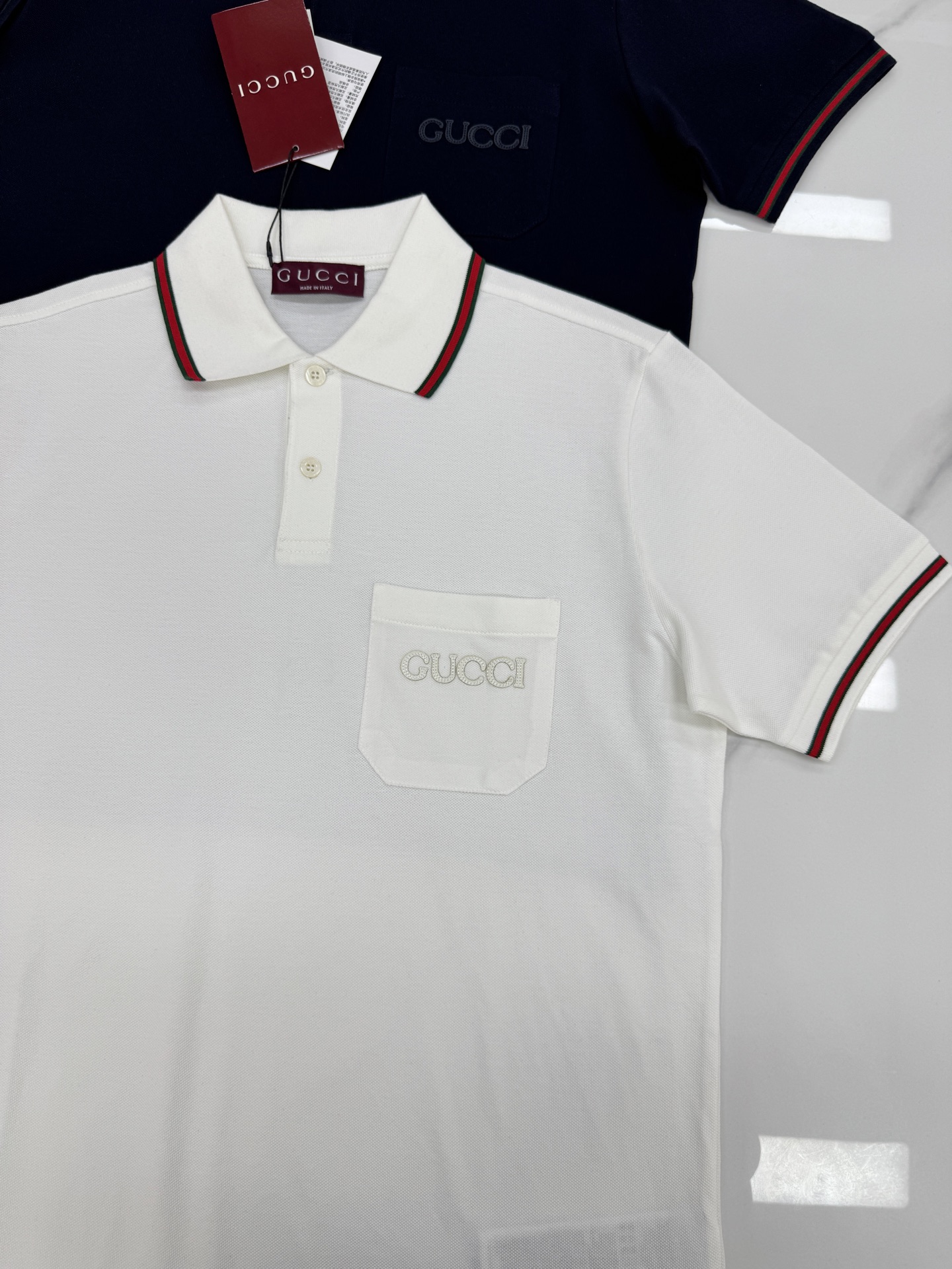 Gucci古奇织带Polo衫，采用高支精梳棉，柔软透气，夏天穿超舒服！红绿织带+马衔扣元素，复古又时髦✨